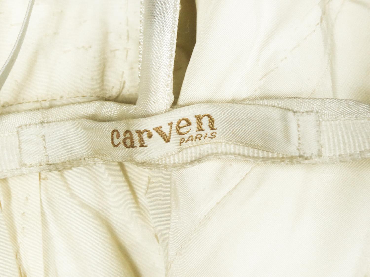 Robe de soirée haute couture française de Carven en jersey de soie plissé Circa 1950 3