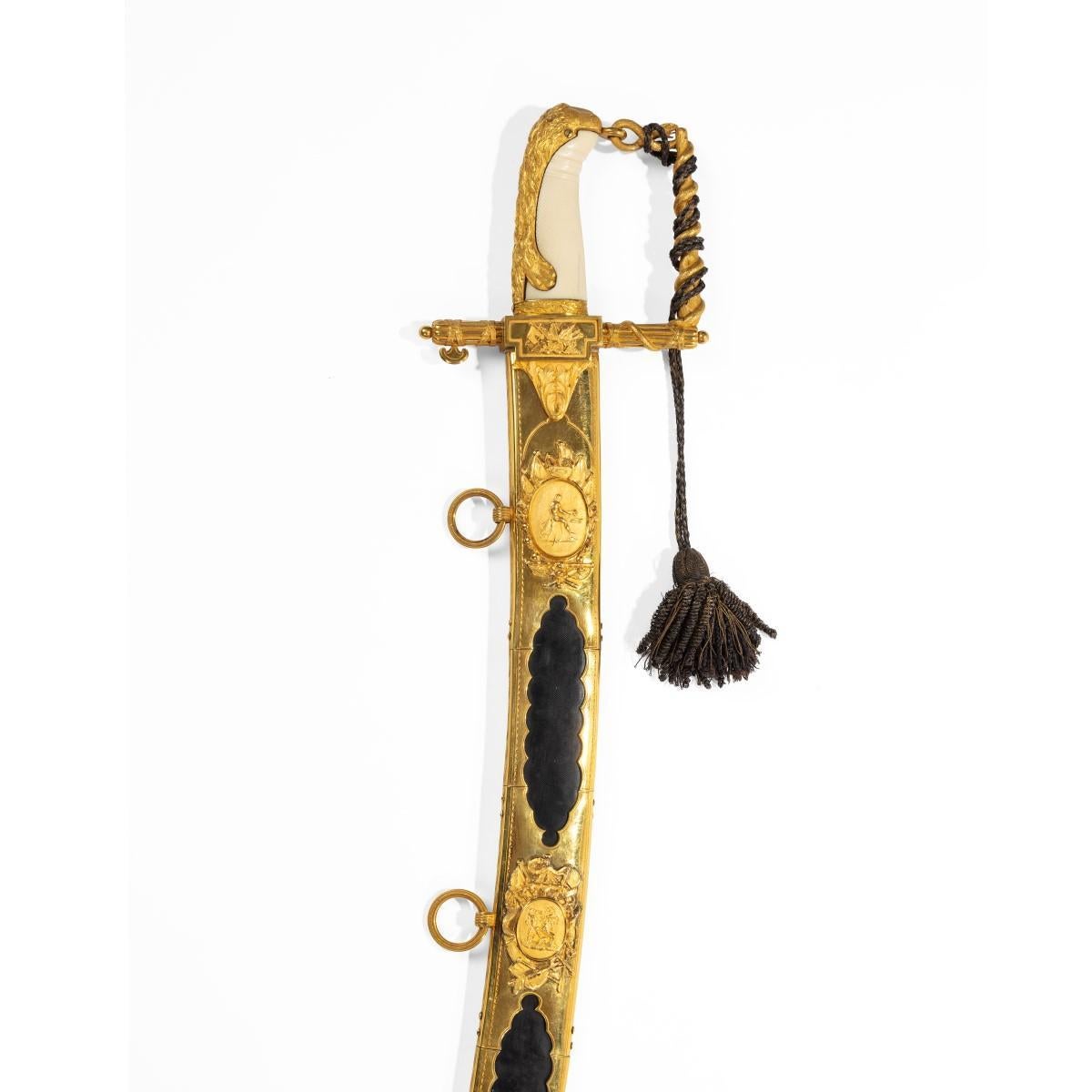 19th Century Cased Lloyds £50 Sword for Valour Awarded to Lt. Ogle Moore of H.M.S. Maidston