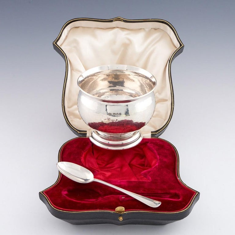 A Cased Sterling Silver Christening Bowl Set London 1920 For Sale at