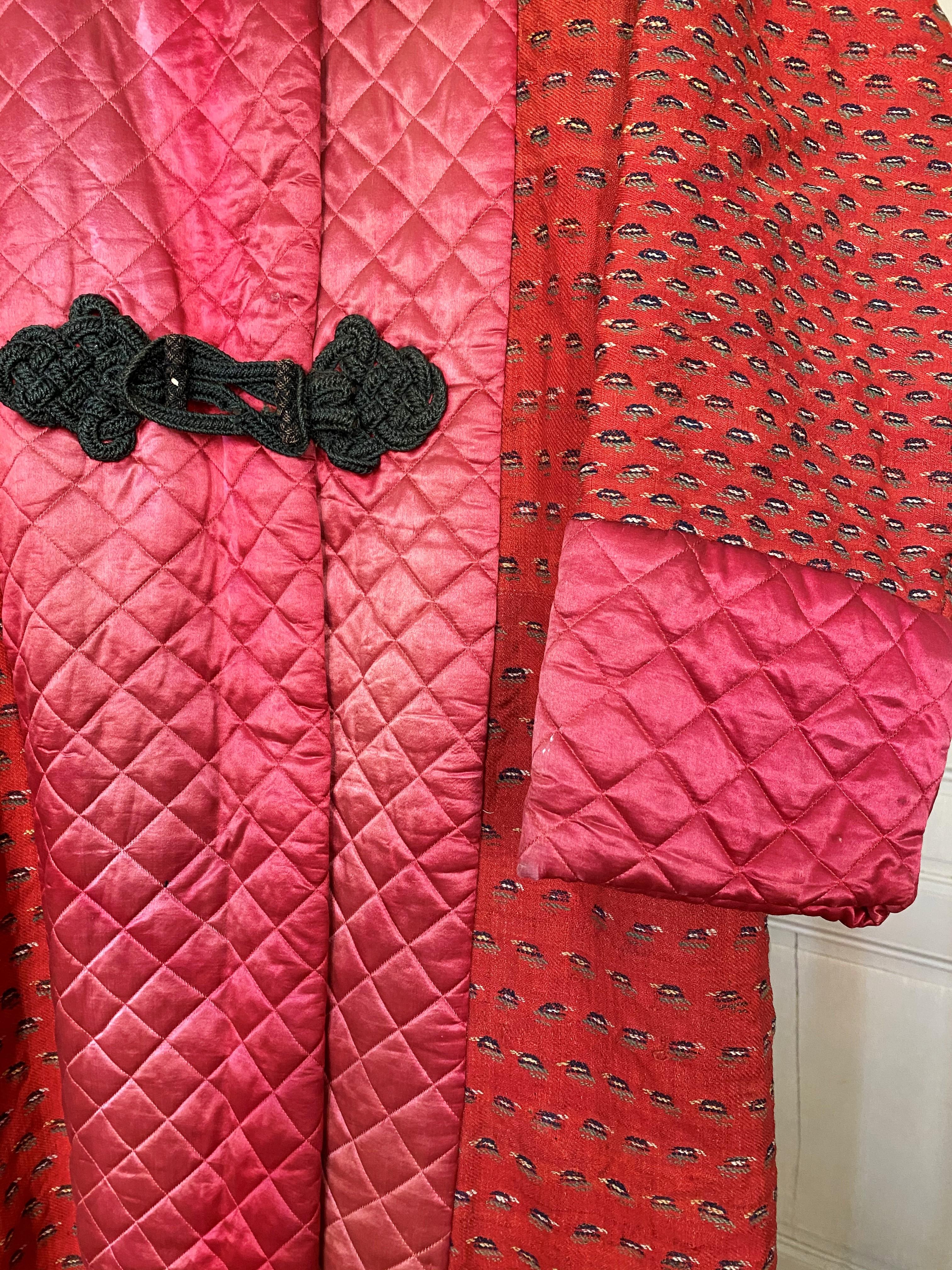 quilted satin robe