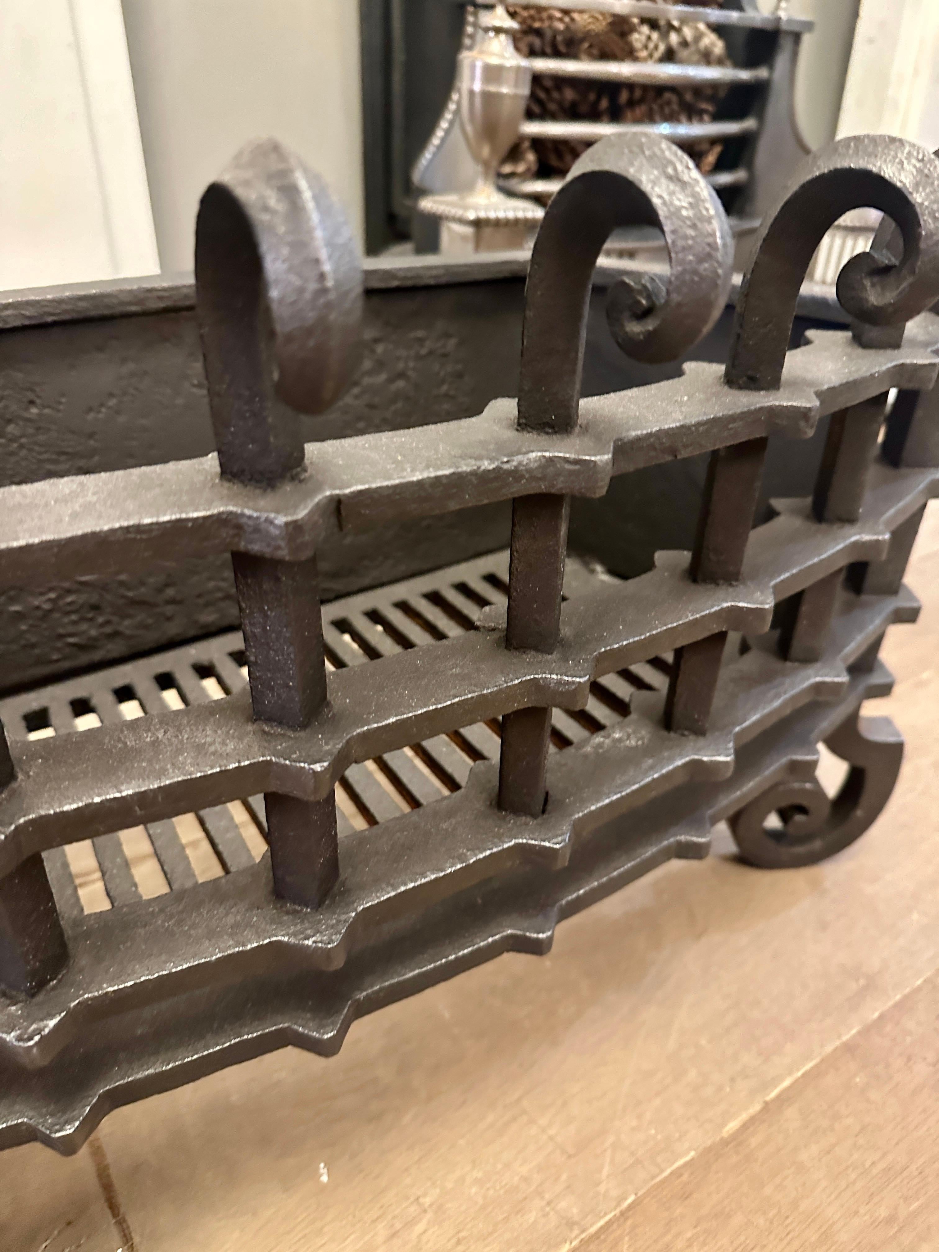 English A Cast And Wrought Iron Fire Grate Fire Basket  For Sale