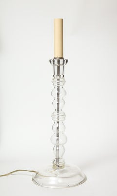 Cast-Glass Candlestick Lamp