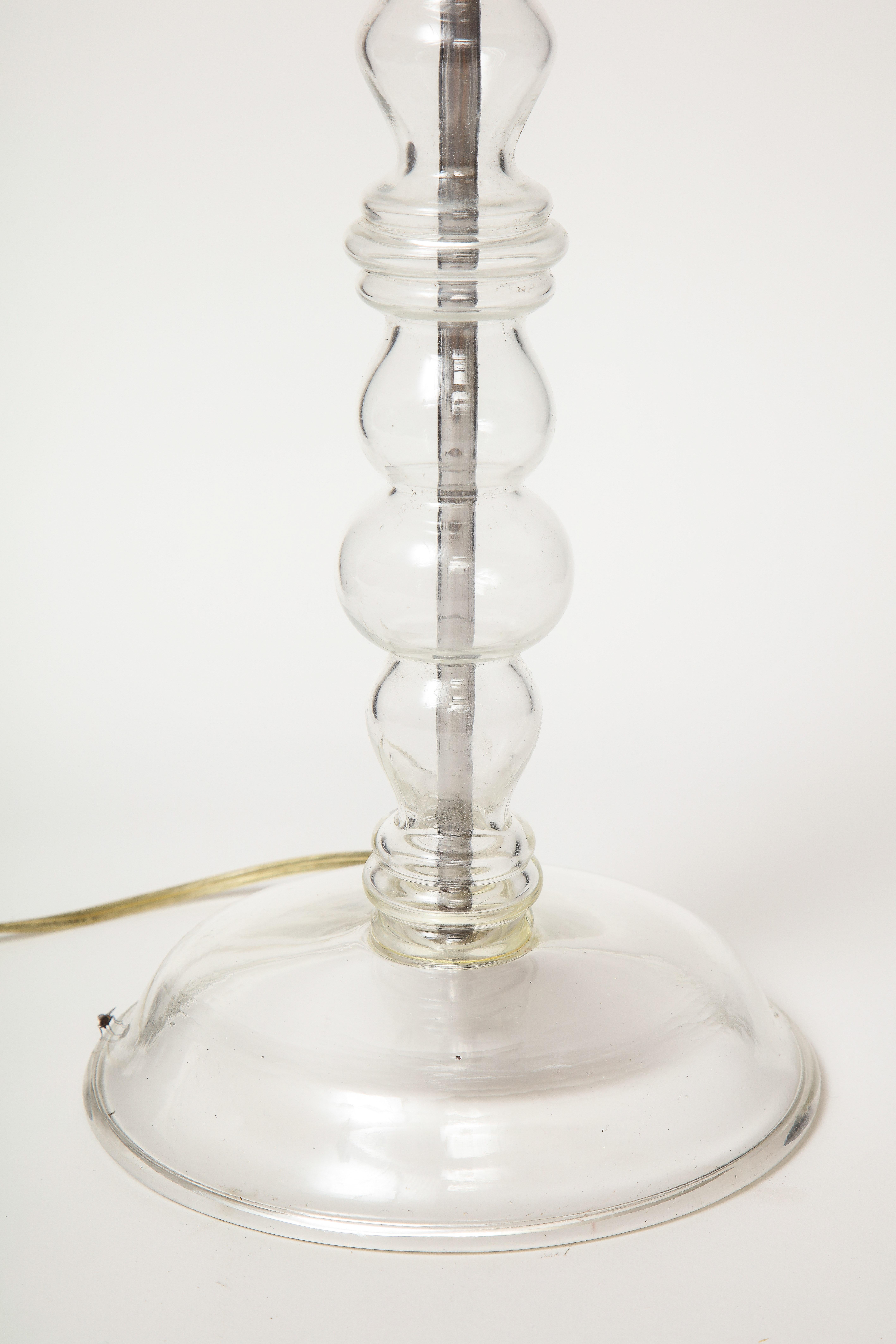 Cast-Glass Candlestick Lamp For Sale 1