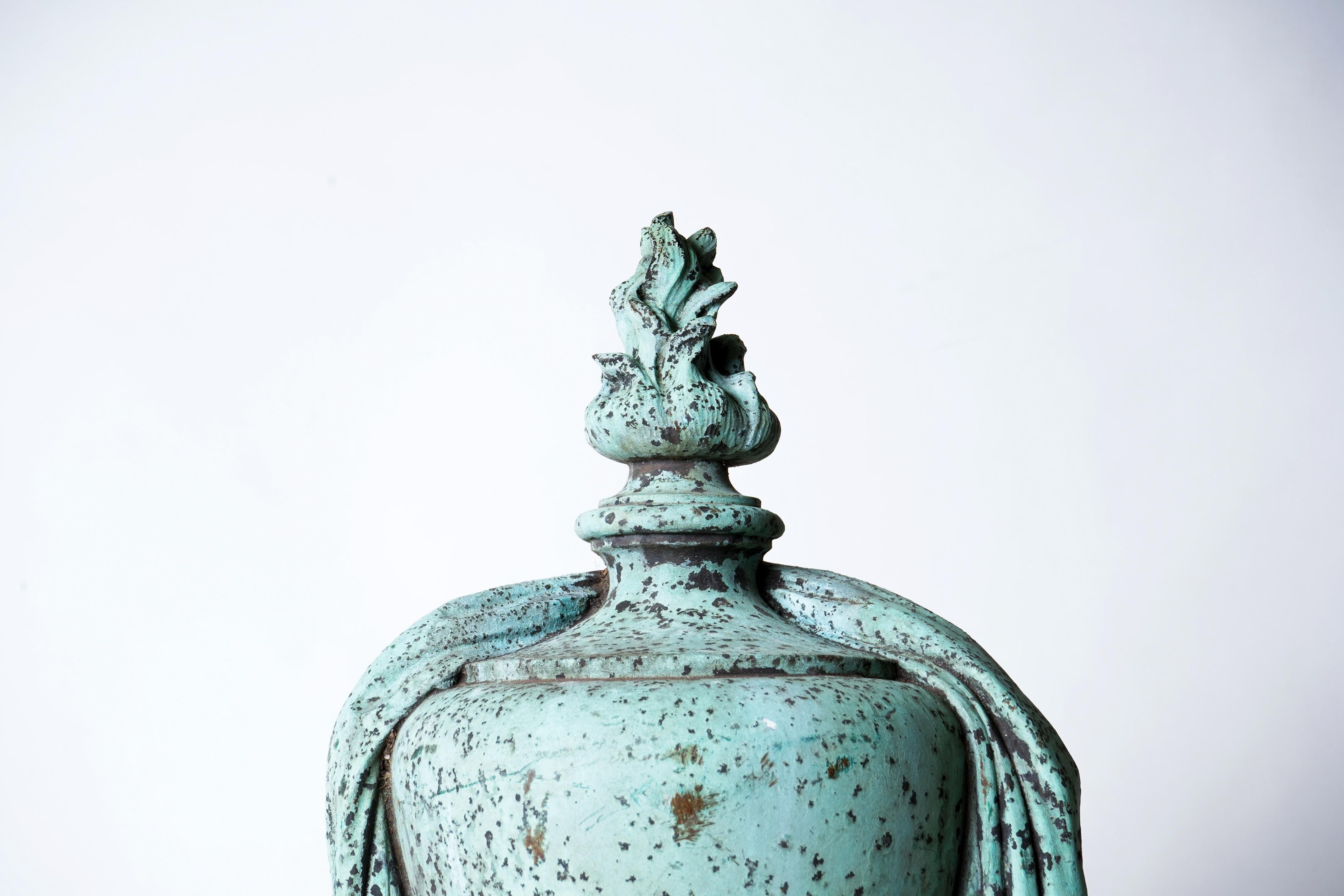 20th Century Cast Iron Decorative Urn 