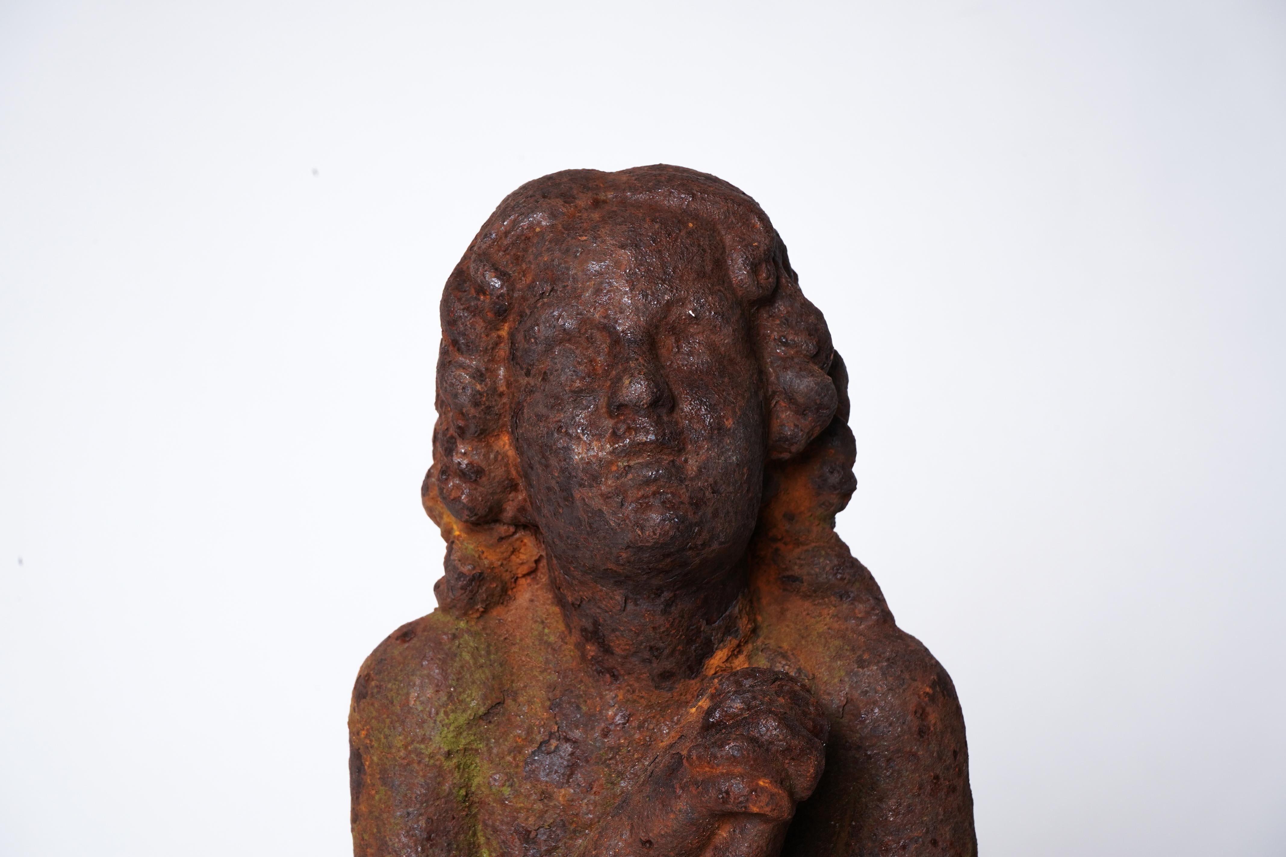 A Cast Iron Figure of a Young Boy For Sale 3