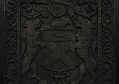 Cast Iron Fireback Featuring Wild Beasts