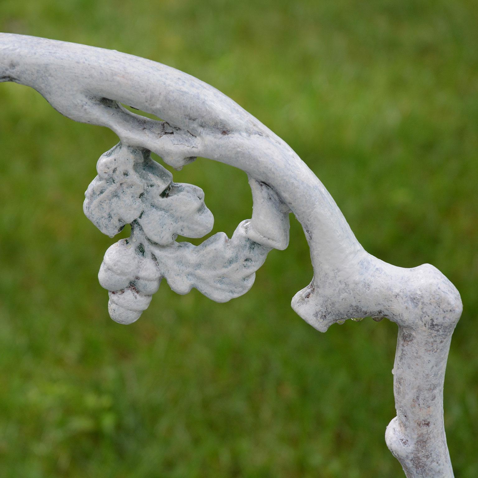 White Painted Cast-Iron Twig Bench 4