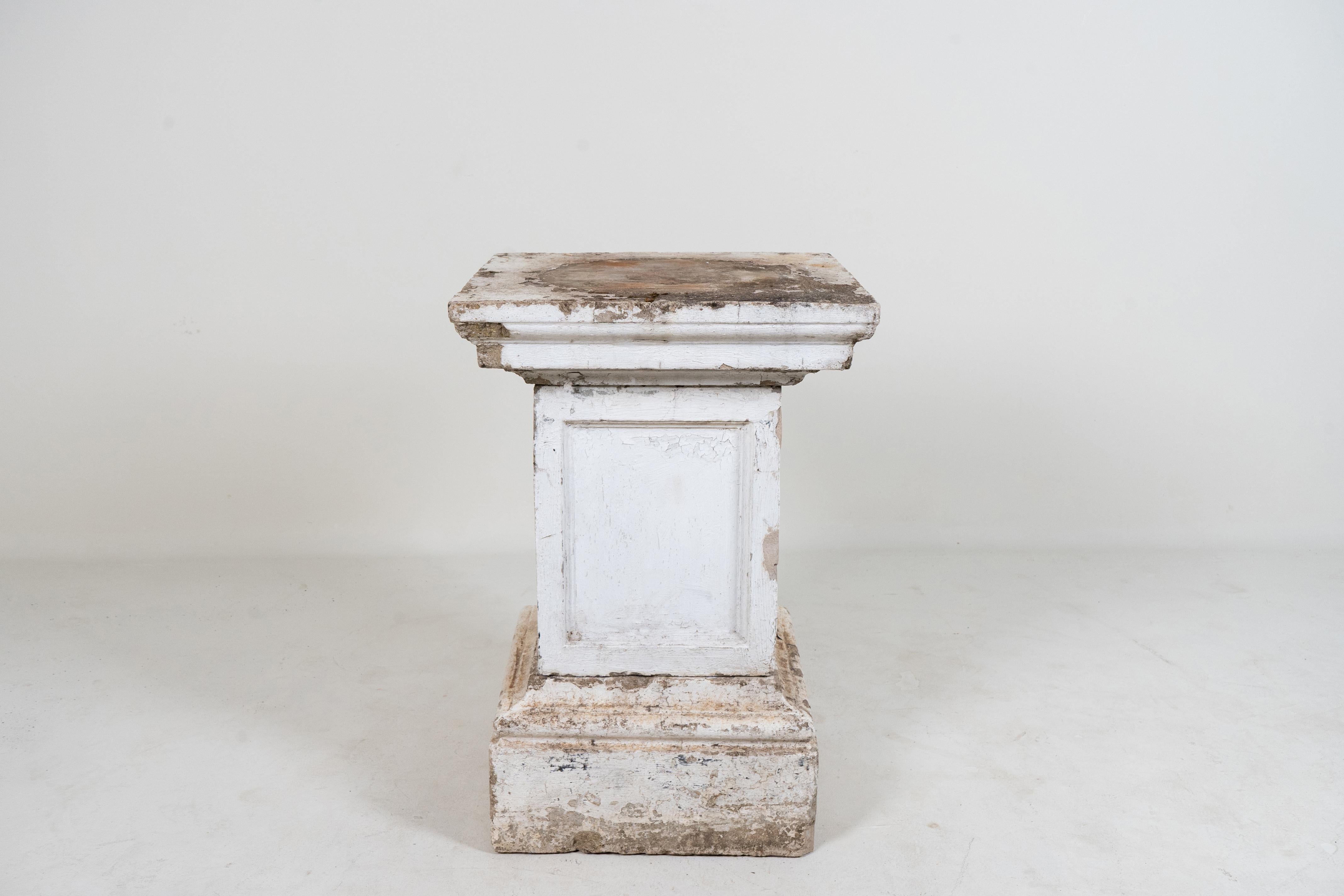 20th Century A Cast Iron Urn with a Cement Base, France 20th. C For Sale