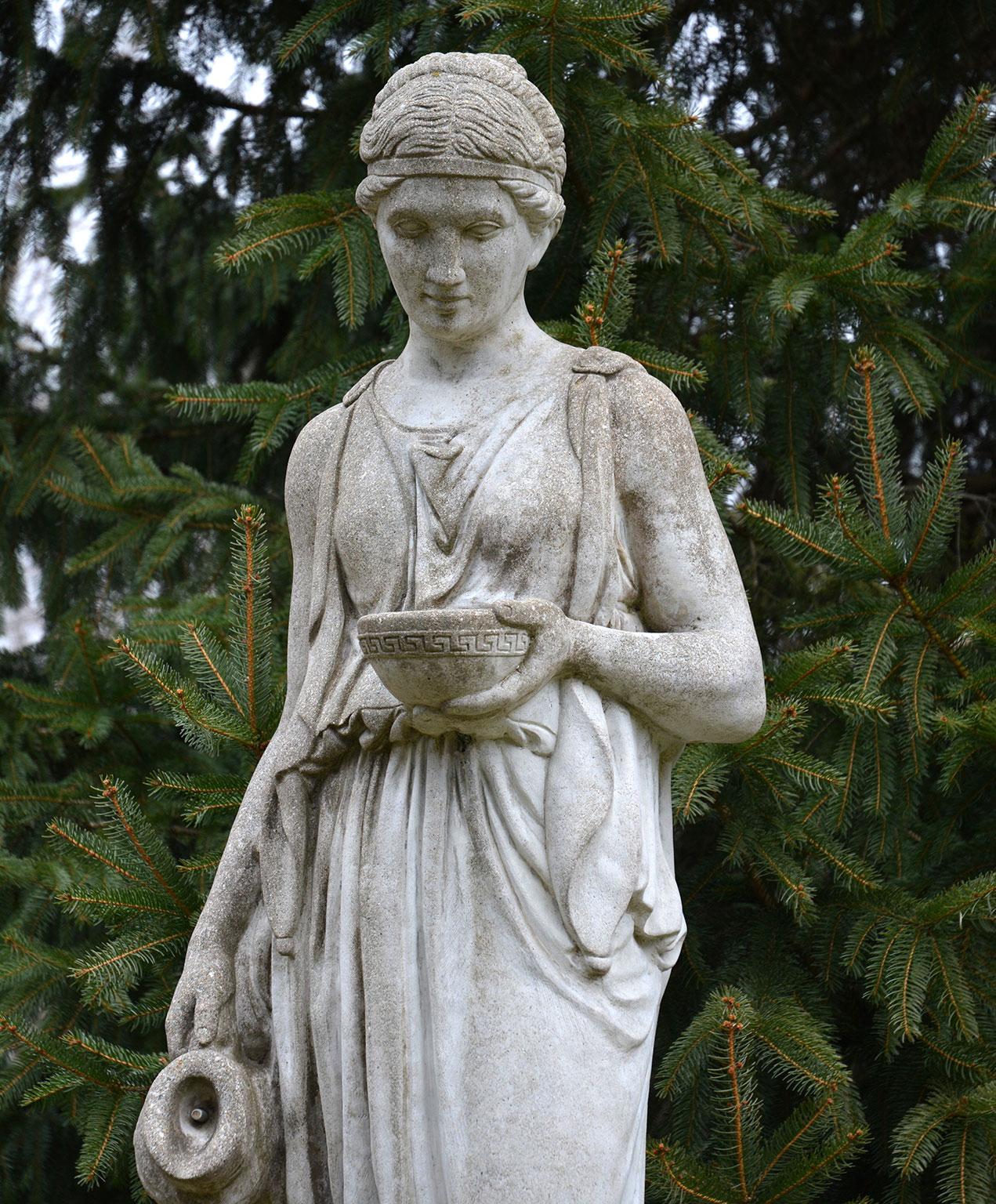 Neoclassical Cast-Stone Statue of Hebe