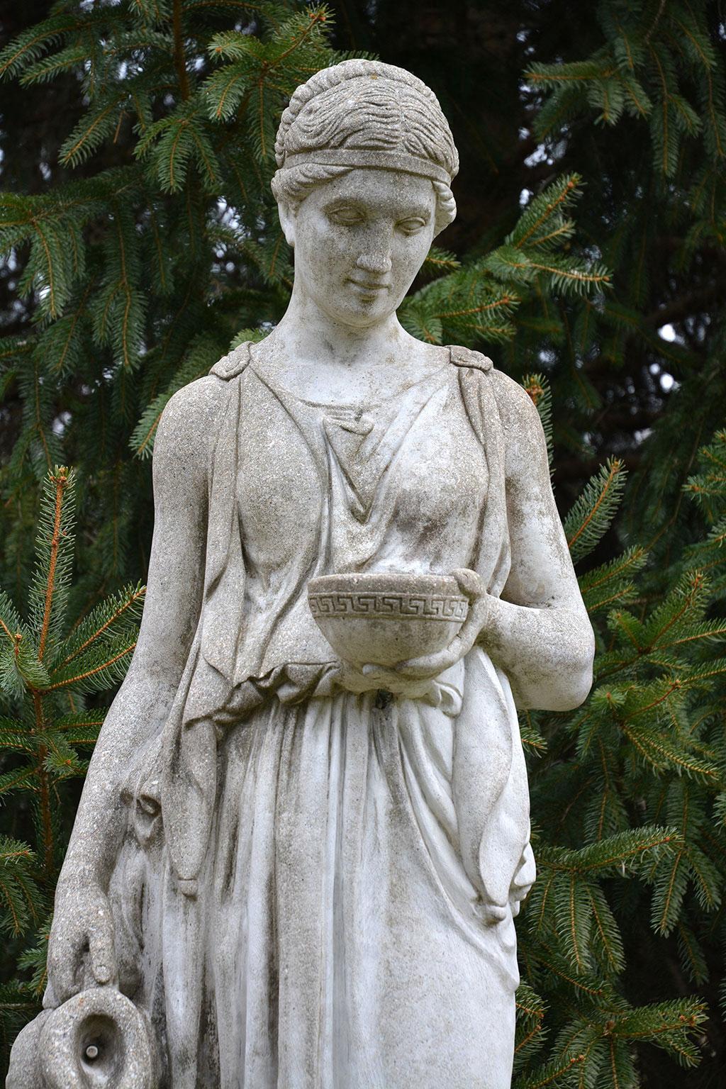Cast-Stone Statue of Hebe In Good Condition In Katonah, NY