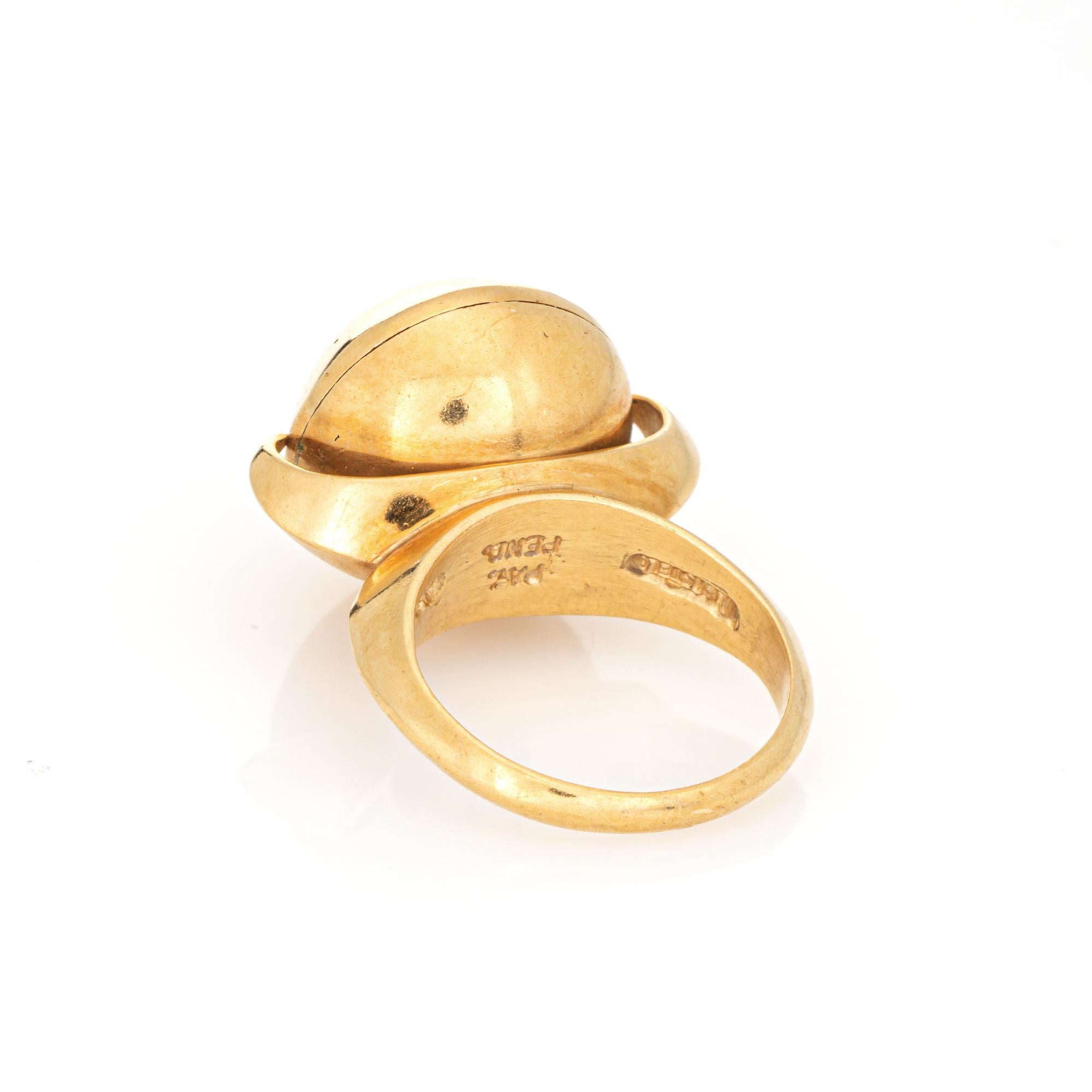 A Castelo Spinner Ring c1976 Vintage 18k Yellow Gold Diamond Sz 5 Kinetic Bon état - En vente à Torrance, CA