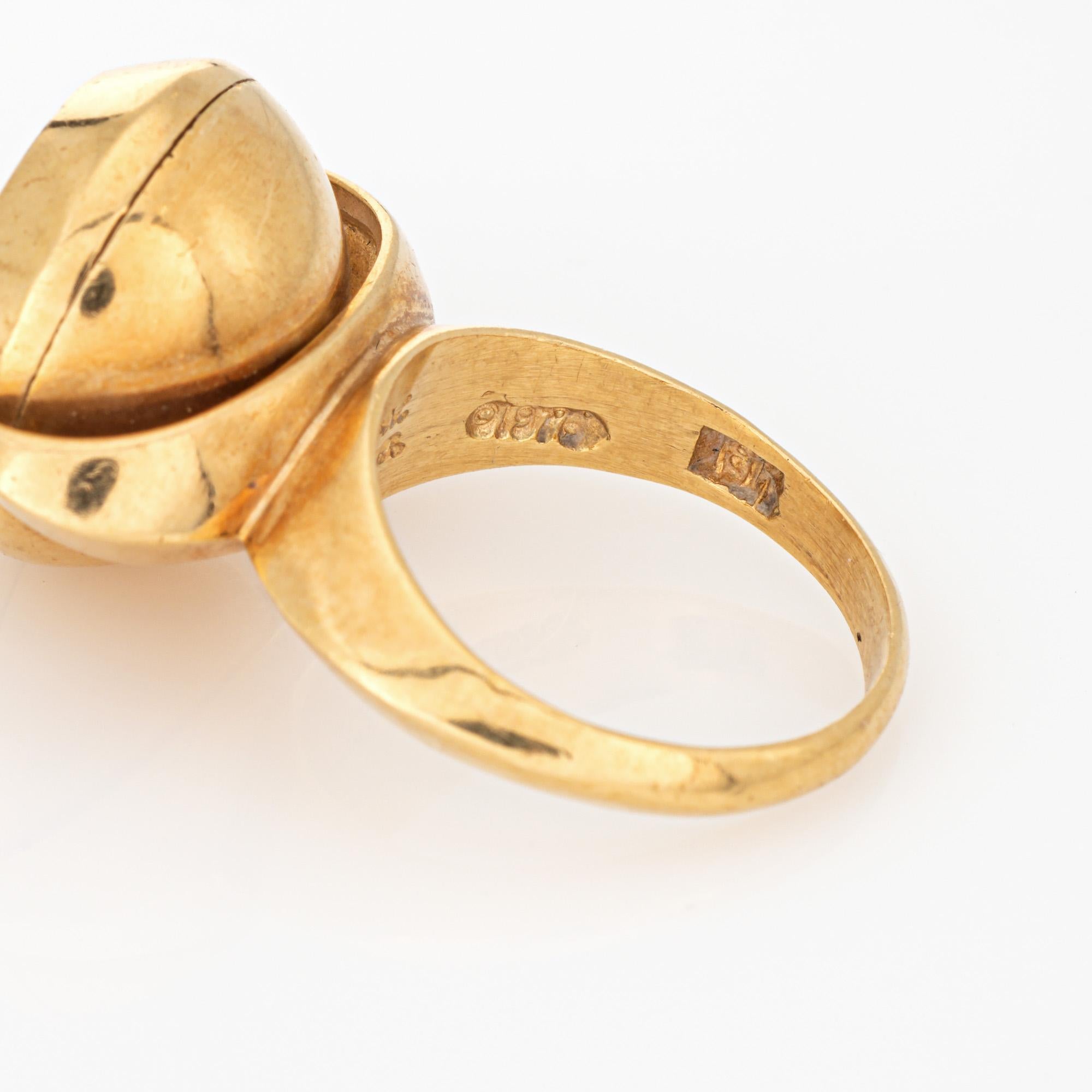 A Castelo Spinner Ring c1976 Vintage 18k Yellow Gold Diamond Sz 5 Kinetic en vente 1