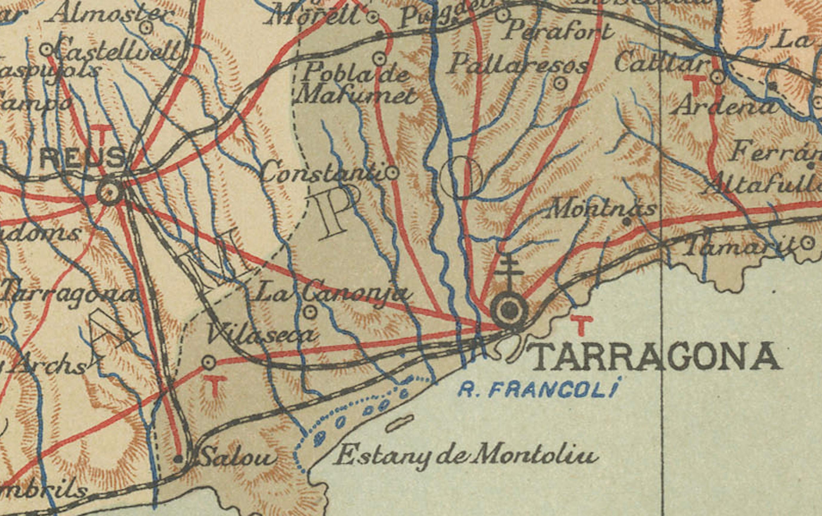 Eine katalanische Kartographische Darstellung der Provinz Tarragona, 1901 (Frühes 20. Jahrhundert) im Angebot