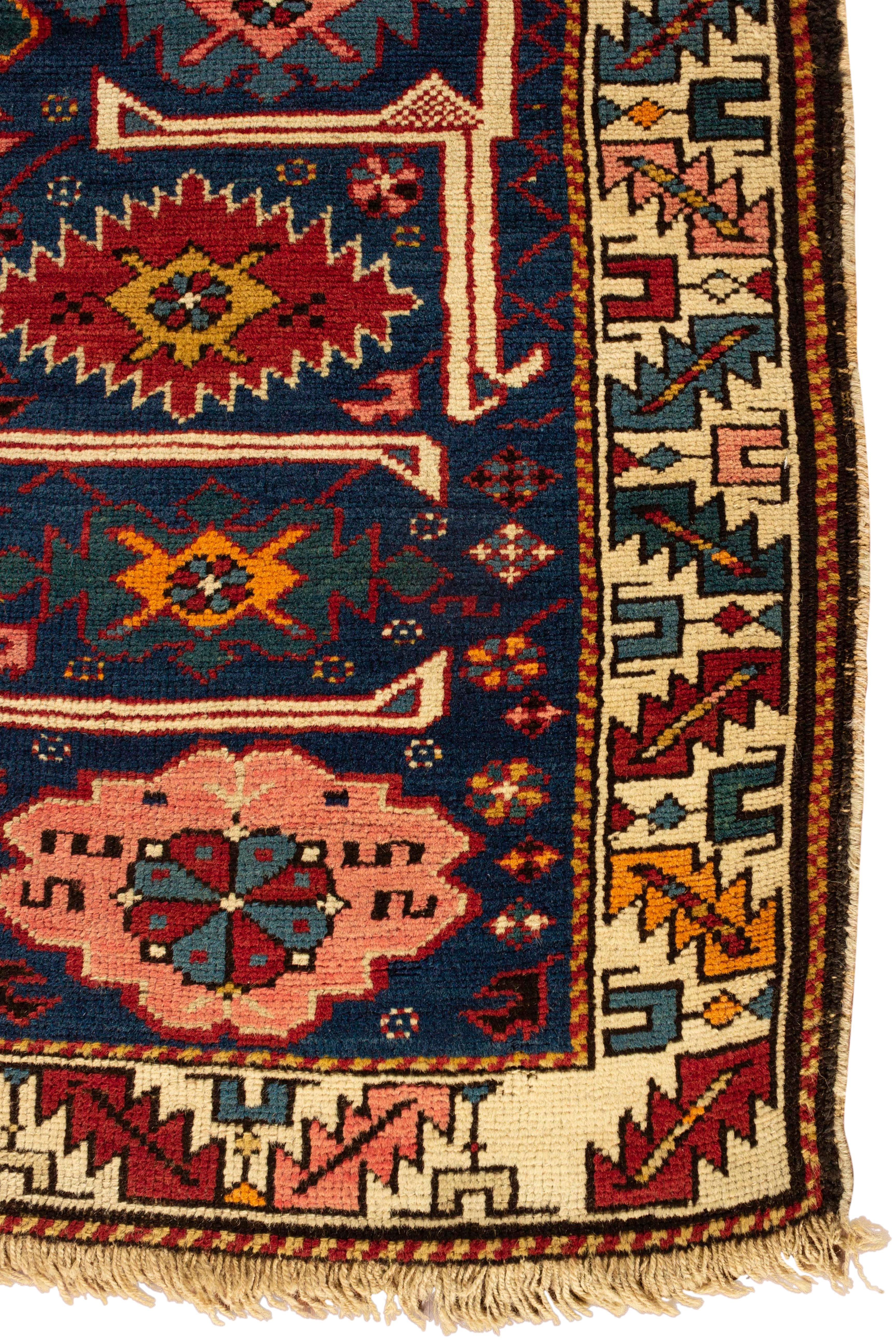 Caucasian Shirvan Rug, circa 1920  3'6 x 4'7 In Good Condition For Sale In Secaucus, NJ