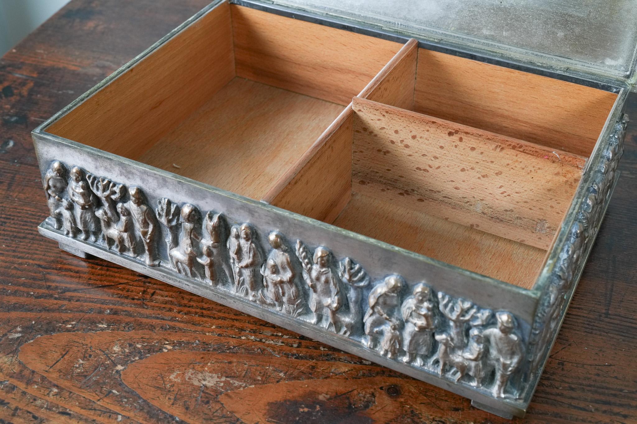 Hungarian A Cedar Lined Desk Humidor by Magrit Tevan For Sale