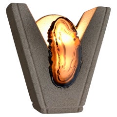 A cellular concrete and agate lamp, France, 1980s