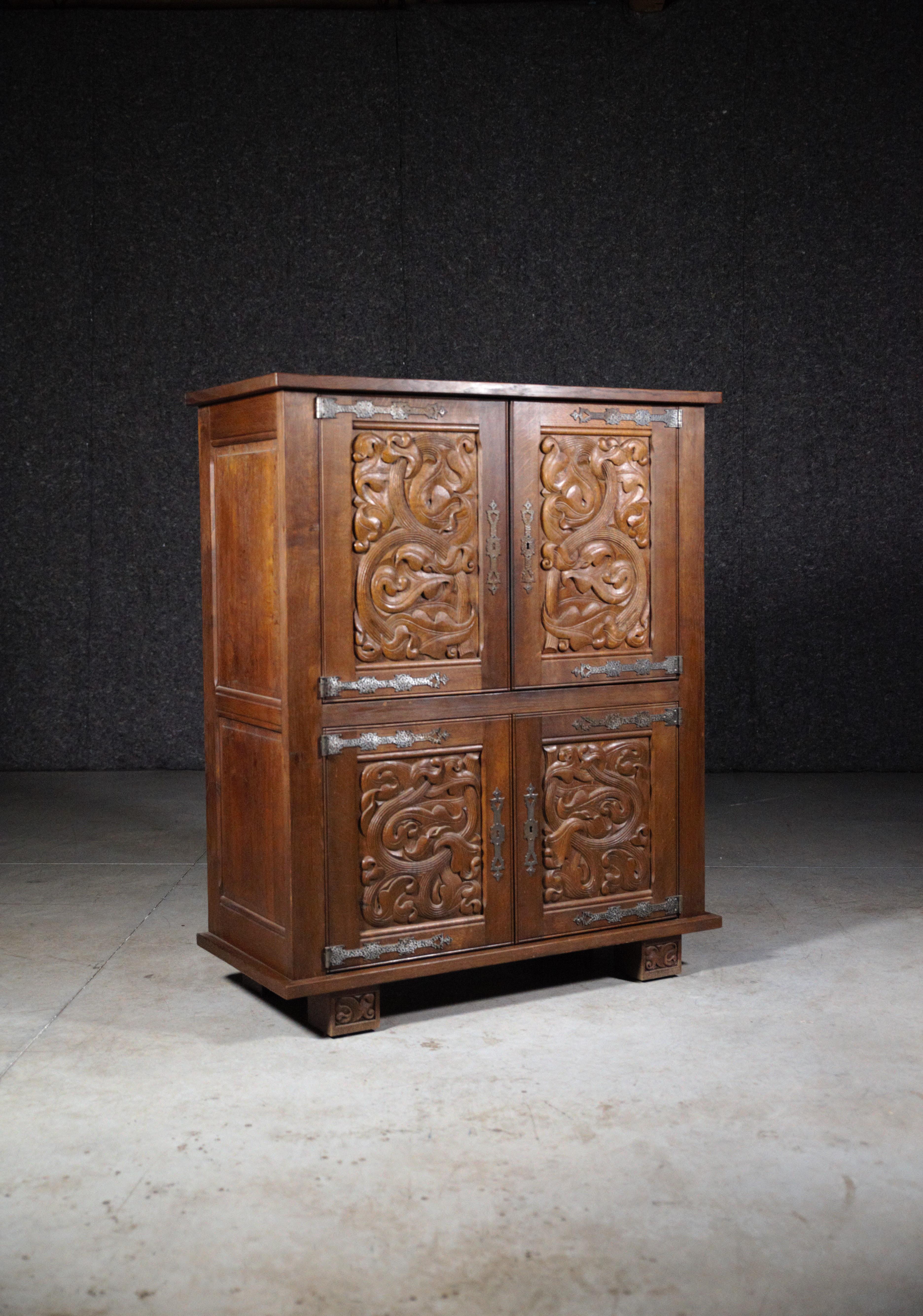 Late 20th Century A Celtic Cabinet by Joseph Savina France 1970s For Sale