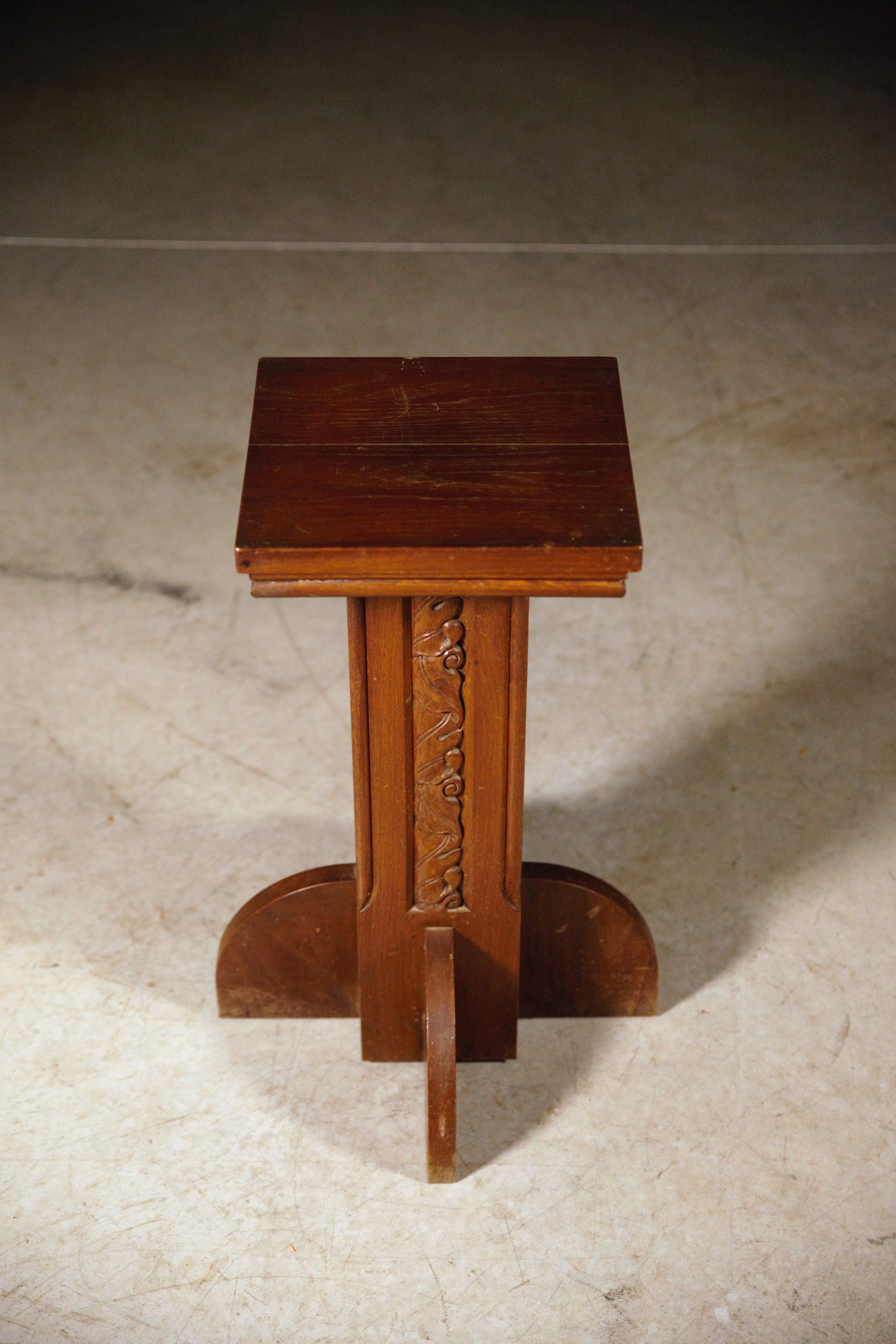Wood A Celtic Pedestal by Joseph Savina France 1960s For Sale