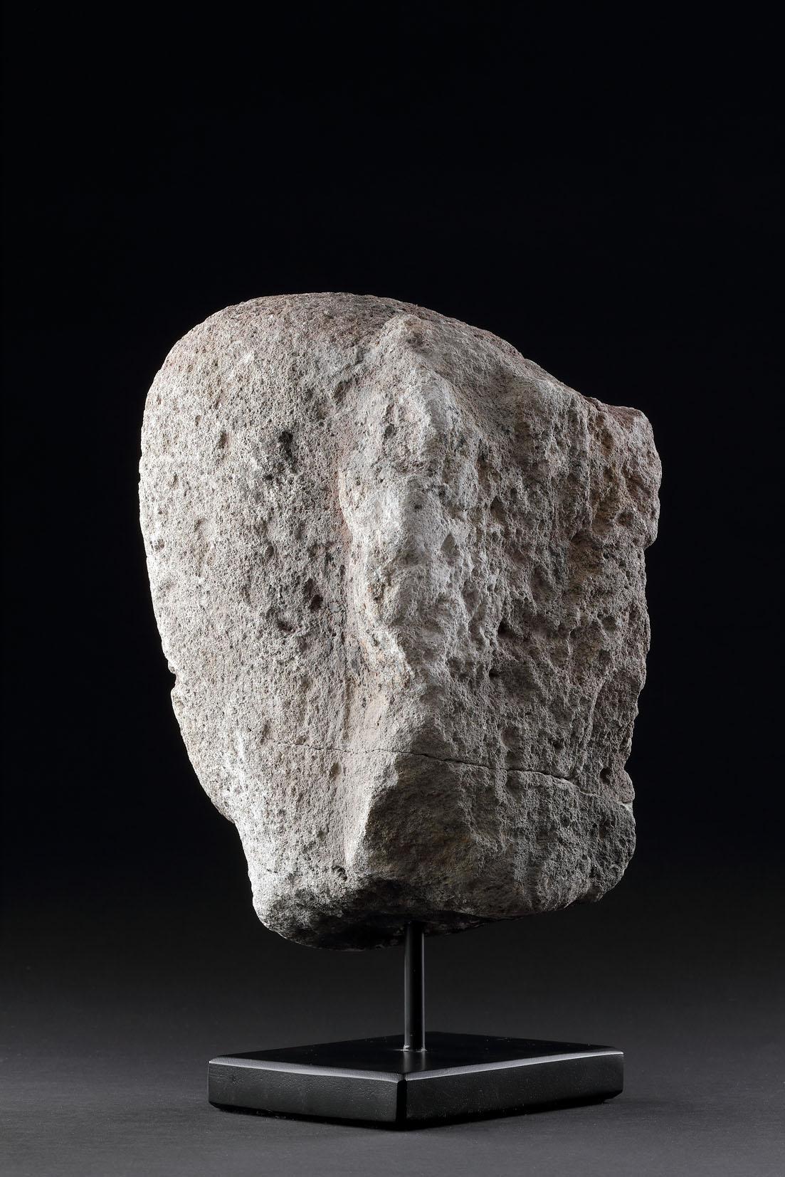 British A Celtic Stone Head with ‘Staring’ Eyes, Long Nose and Slit Mouth For Sale