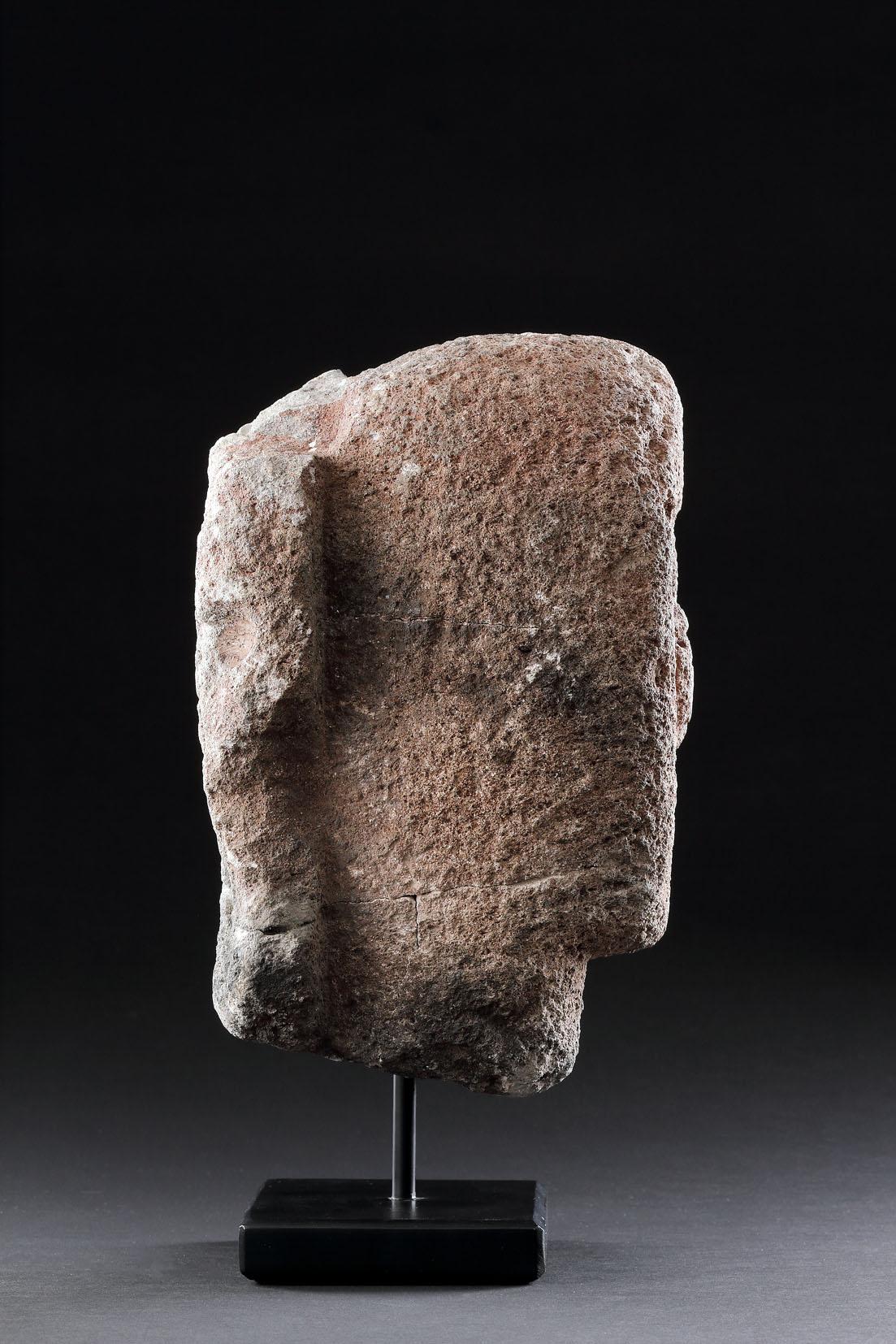 A Celtic Stone Head with ‘Staring’ Eyes, Long Nose and Slit Mouth In Fair Condition For Sale In London, GB