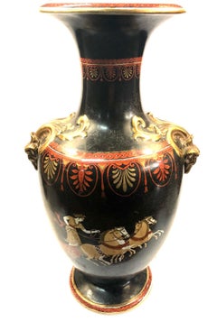 A Ceramic 19th Century Red, Gold, Cream and Black, Grand Tour Amphora