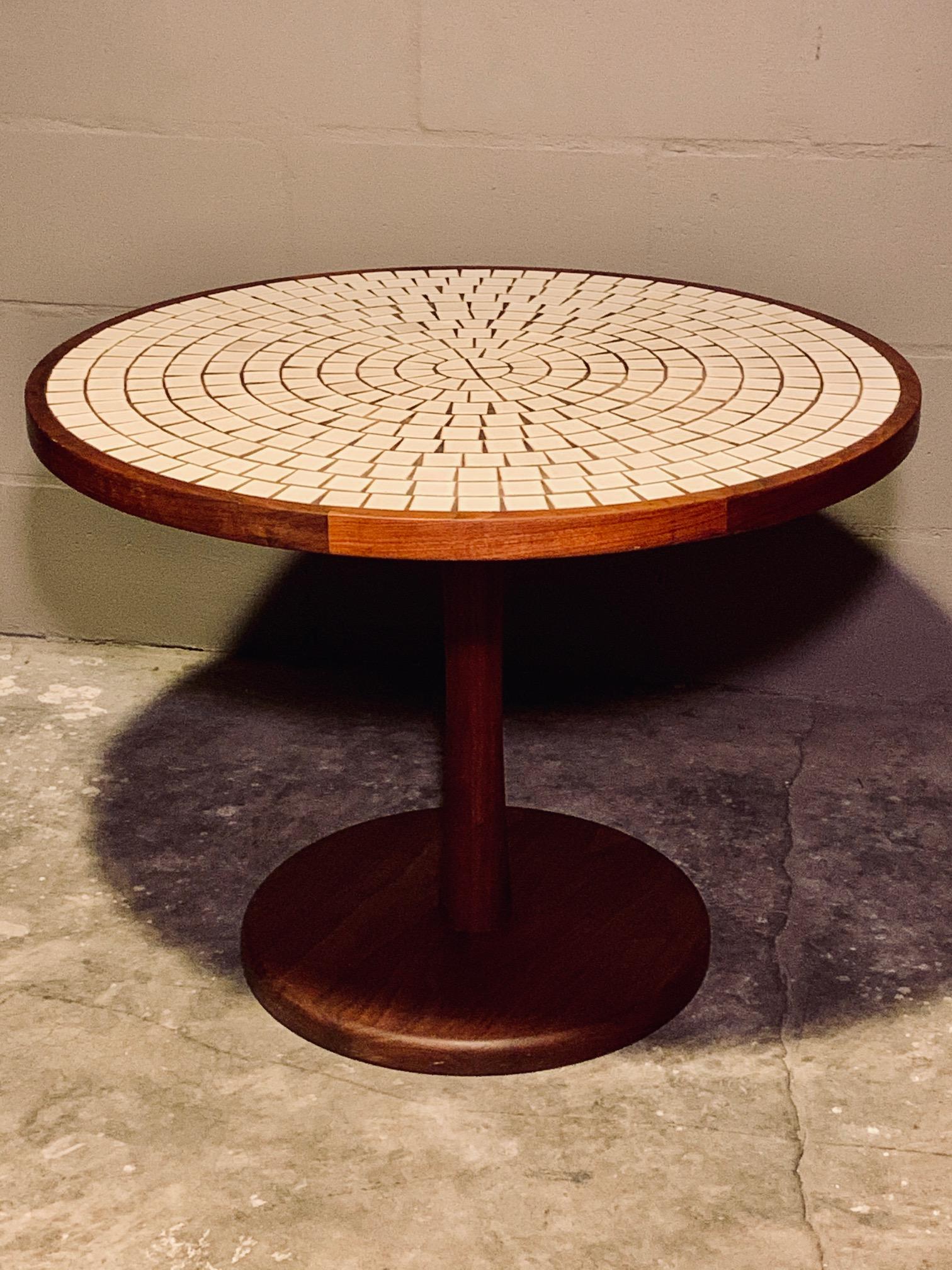 American Ceramic and Walnut Occasional Table by Martz