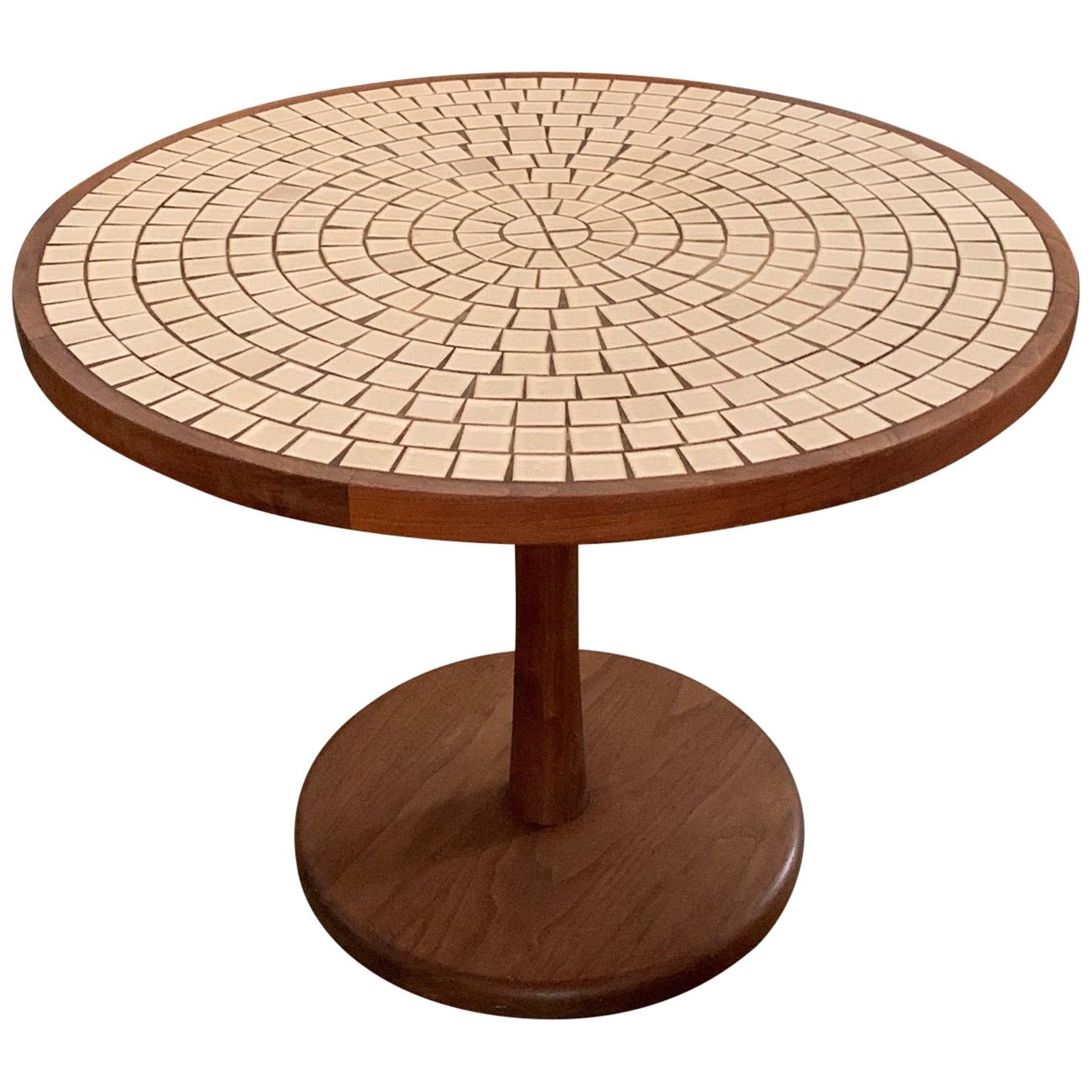 Ceramic and Walnut Occasional Table by Martz