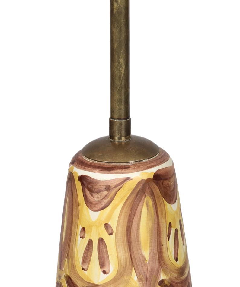 Dipinto a mano Lampada da terra con base in ceramica di A. Nielsen in vendita