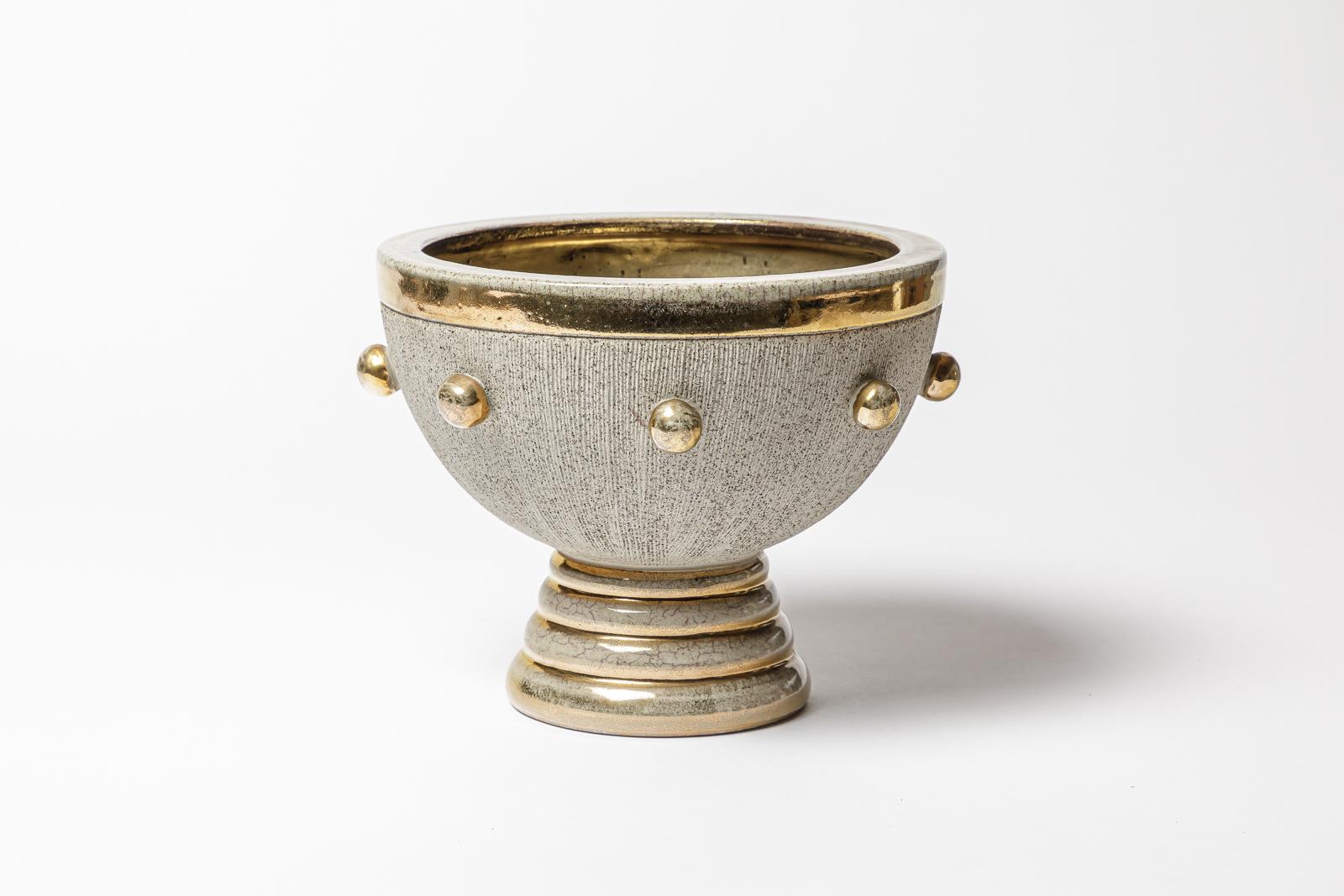Art Déco Una ciotola in ceramica di Lucien Brisdoux, circa 1960-1970 in vendita