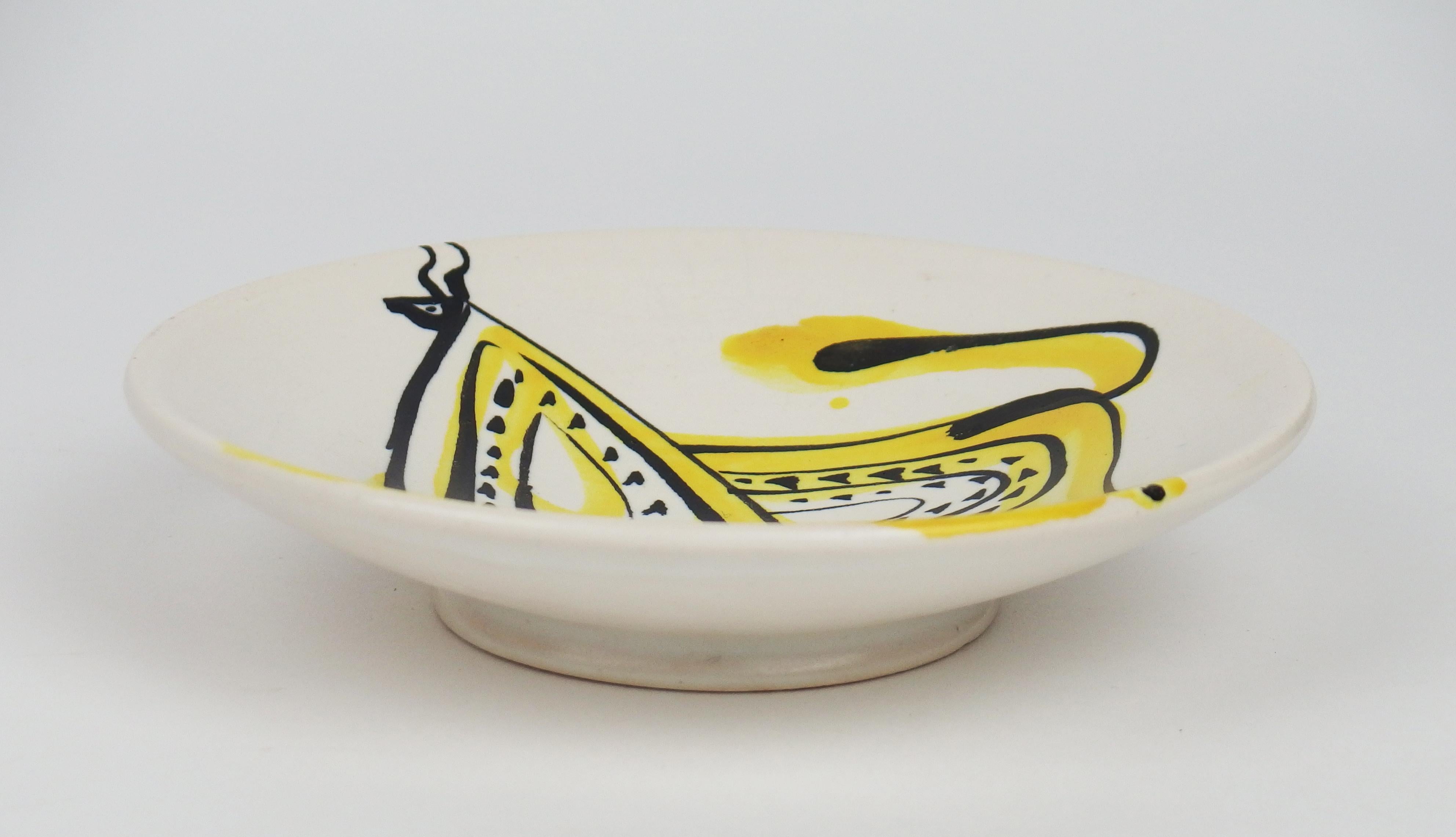 Mid-Century Modern Ceramic Bowl by Roger Capron For Sale
