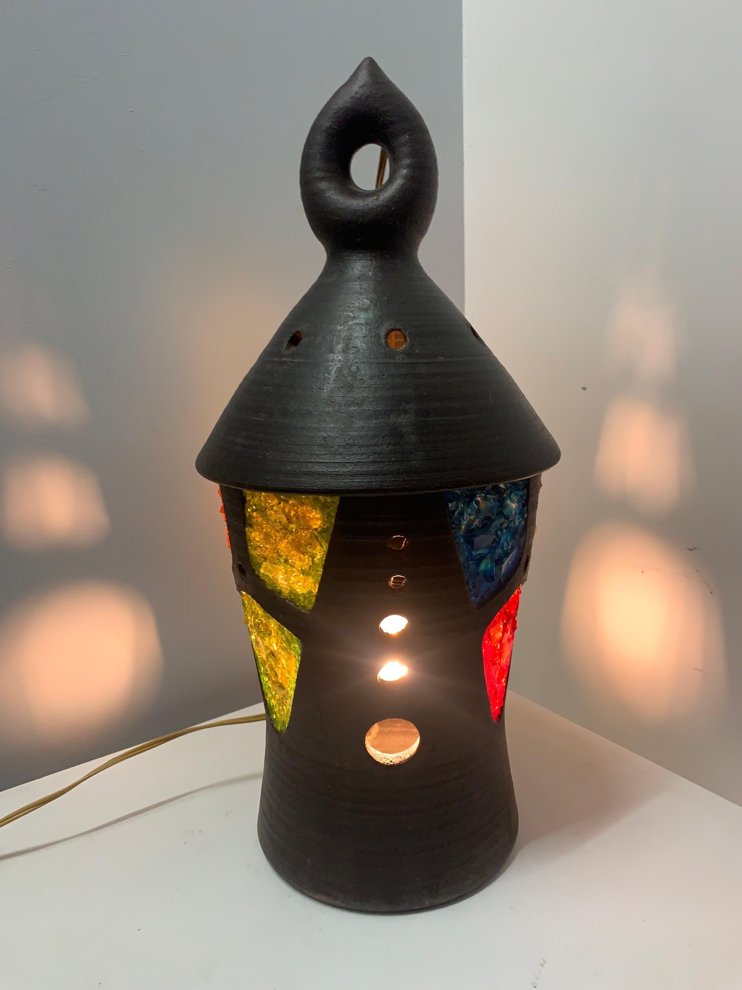 Other A ceramic chandelier signed Accolay For Sale