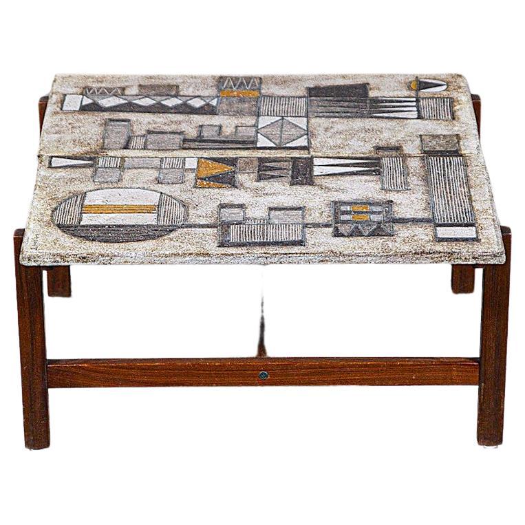 Tavolino in ceramica di Les 2 Potiers Francia anni '70