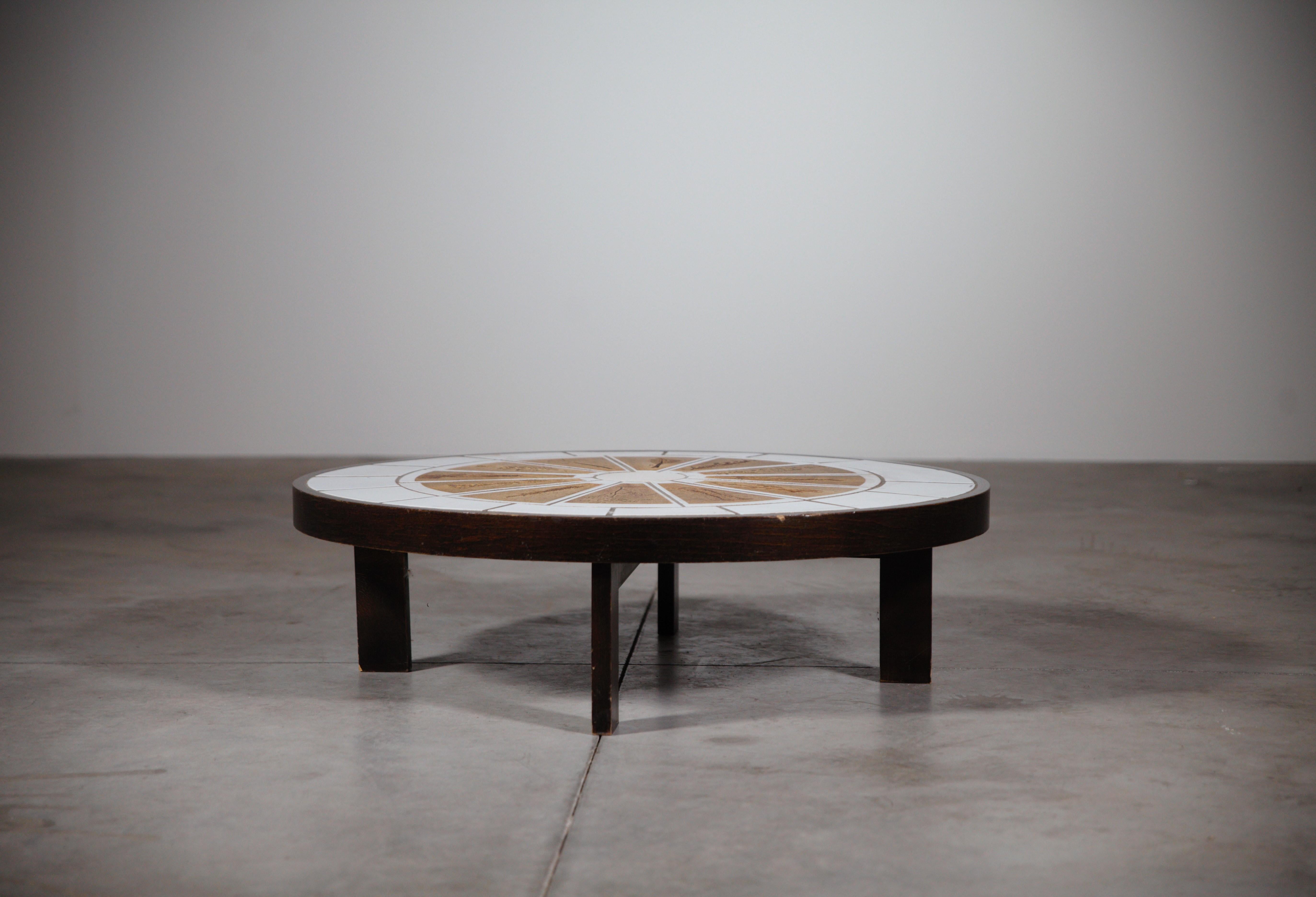 Fine XX secolo Tavolino in ceramica di Roger Capron Vallauris Francia anni '70 in vendita