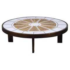 Mesa baja de cerámica de Roger Capron Vallauris Francia Años 70