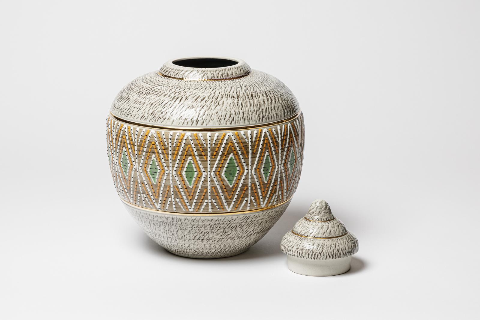 Francese Vaso rivestito in ceramica di Jacques Breugnot , circa 1960-1970 in vendita