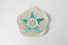 Ceramic Cup by Sainte, Radegonde with White and Green Glazes, circa 1950- 1960