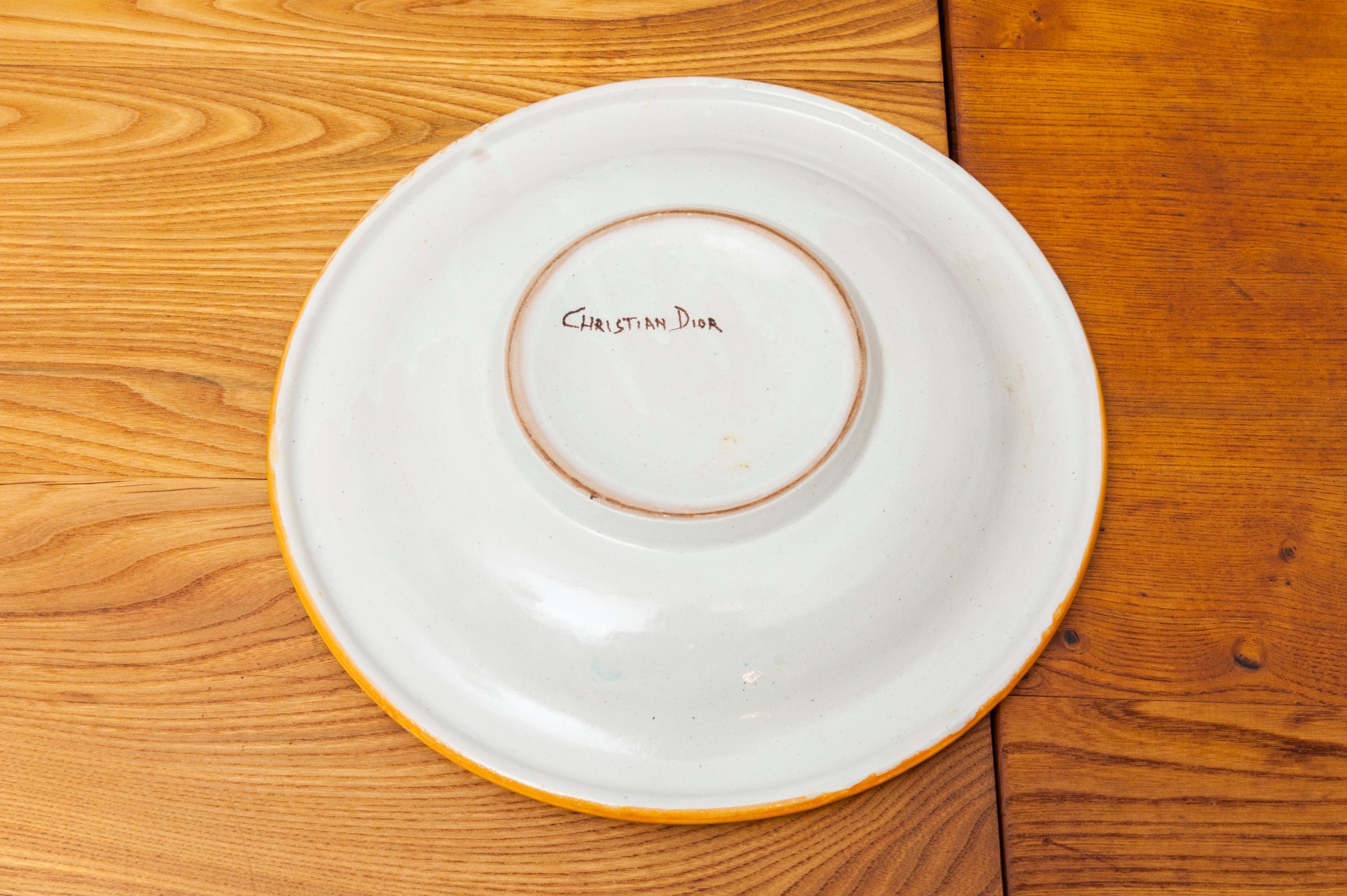 Ceramic Dinner Service Signed Christian Dior, France, 1960s In Good Condition In Paris, Ile-de-France