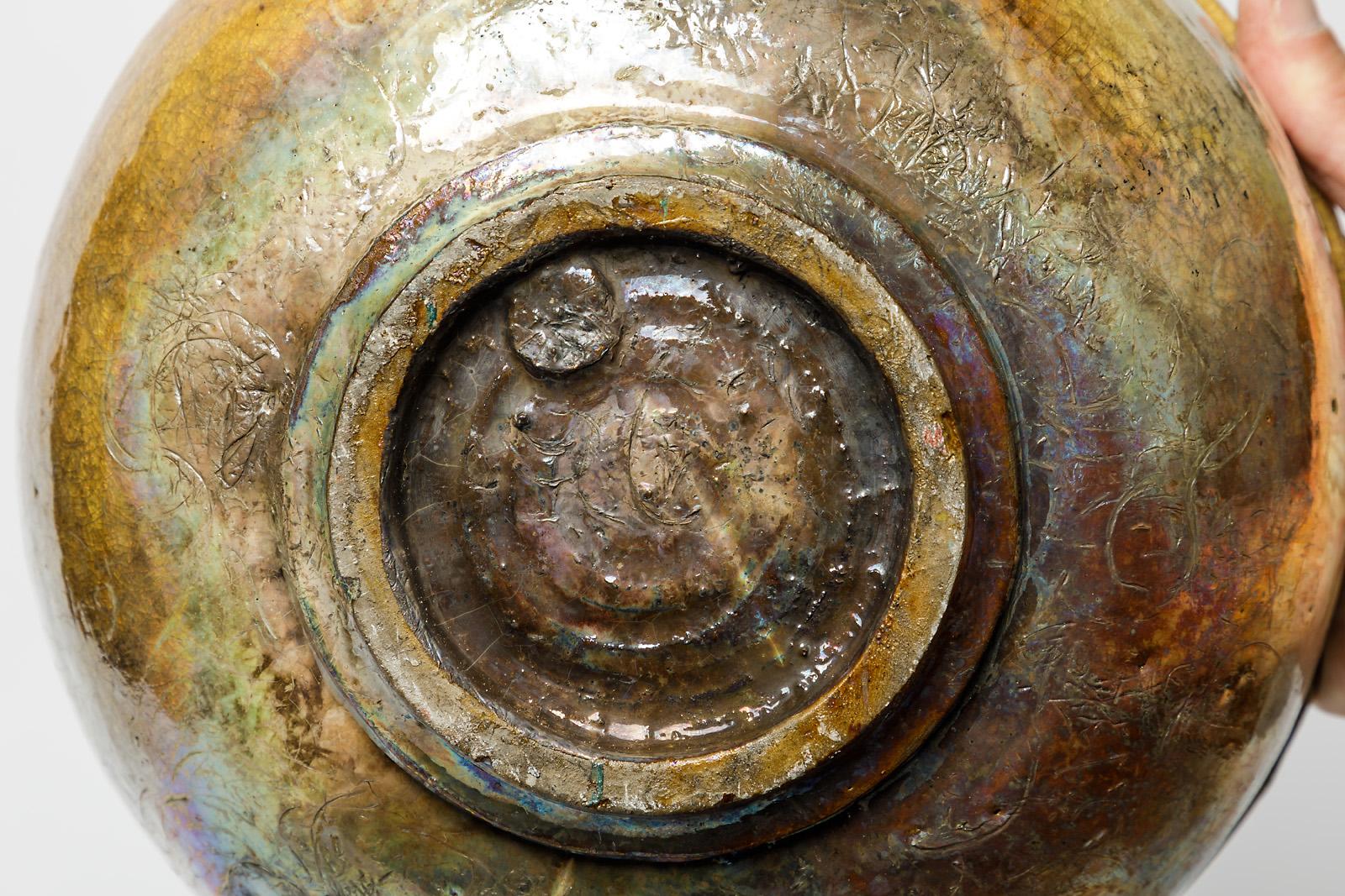 XX secolo Piatto in ceramica con decorazione a smalto di Gisele Buthod Garçon, 1990 circa in vendita