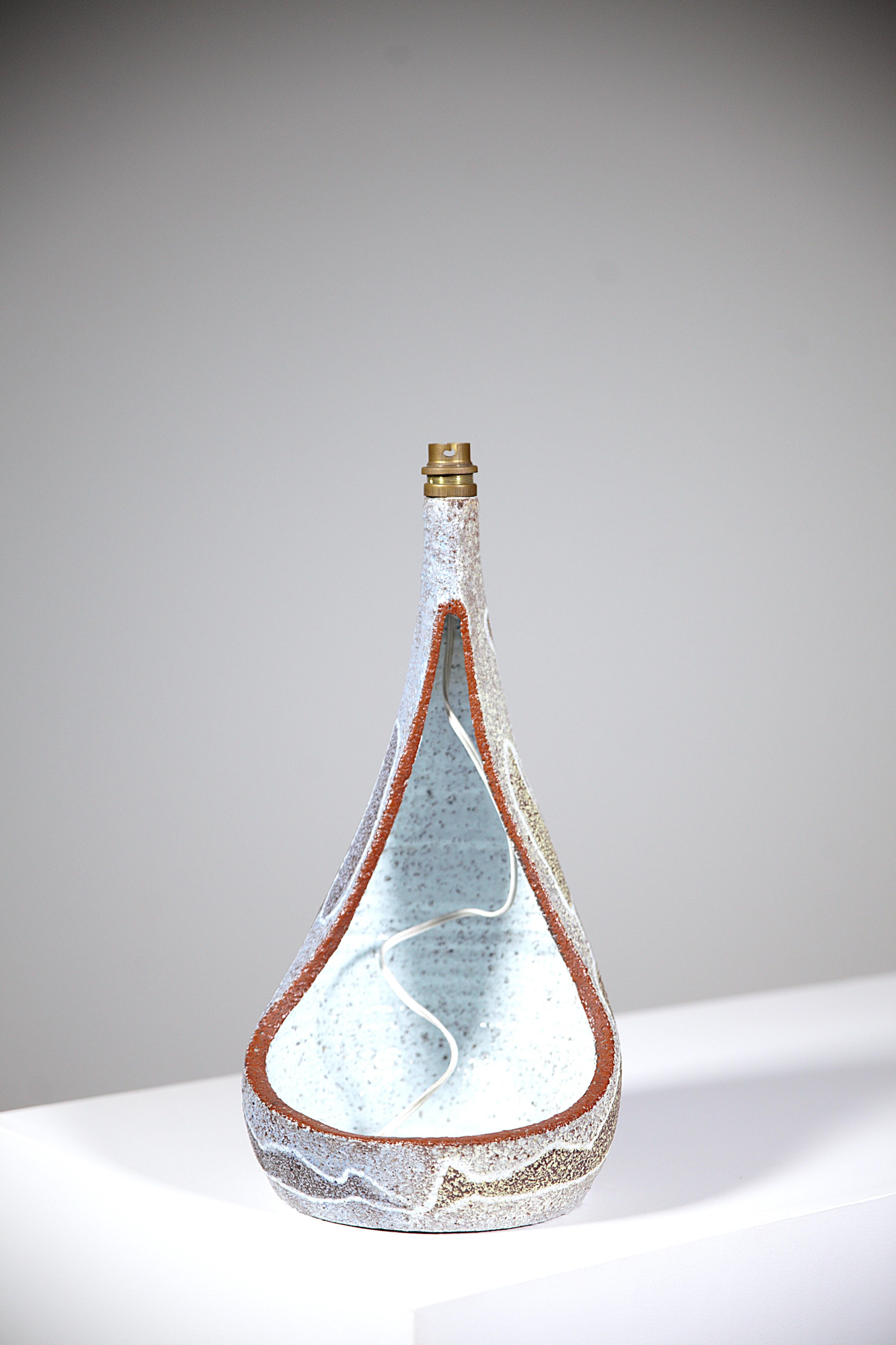 Ceramica Lampada in ceramica di Les Potiers D'accolay Francia anni '70 in vendita