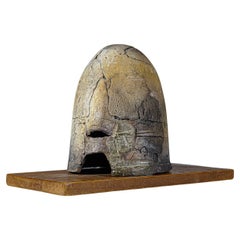 Escultura de máscara de cerámica de Christine Fabre Francia Años 2000
