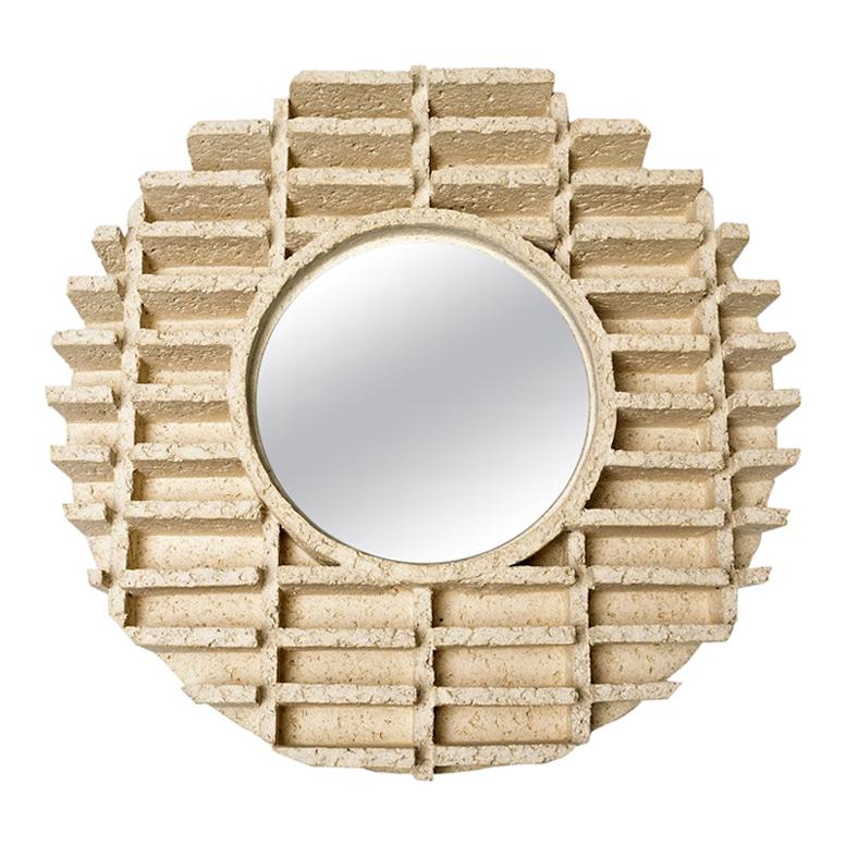 A ceramic mirror by Denis Castaing, 2019