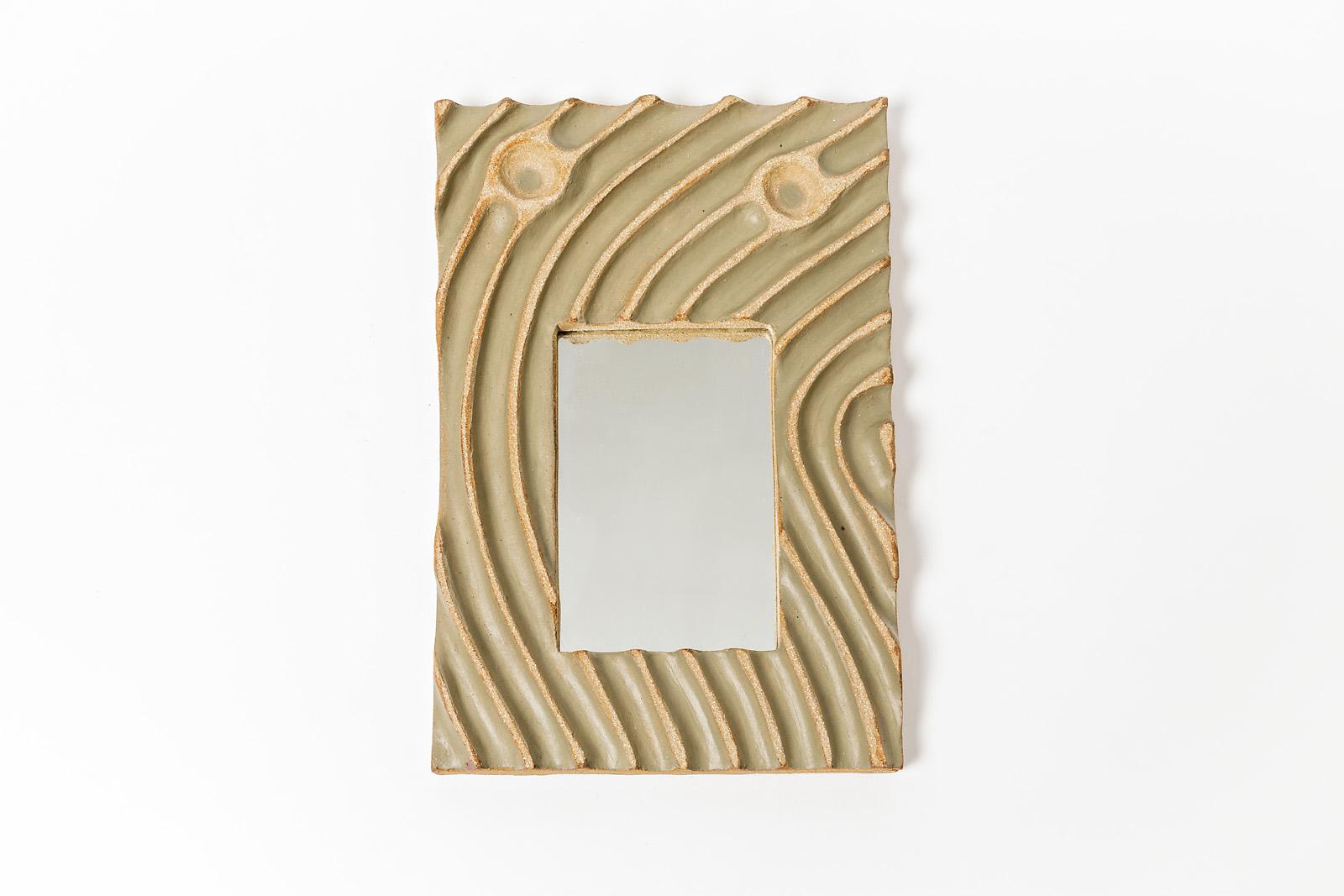 A ceramic mirror by Hervé Taquet.
Perfect original conditions.
Signed under the base.
2019.
A set is available.