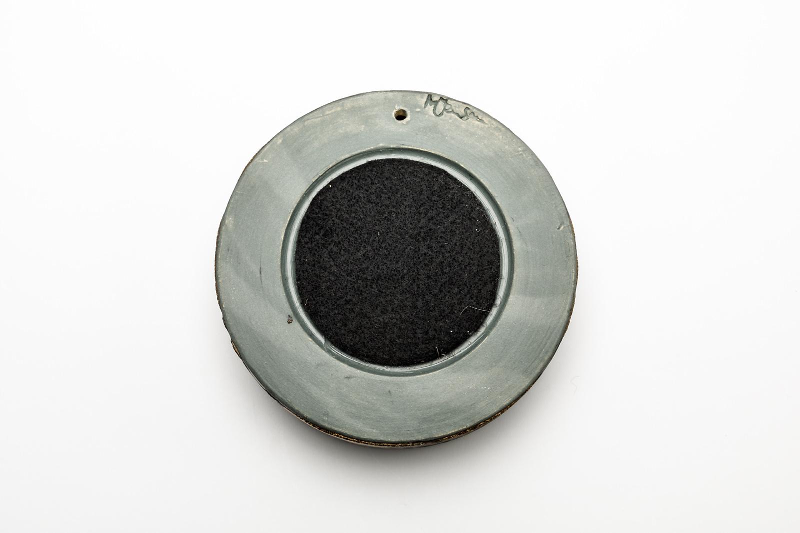 French A ceramic mirror by Mia Jensen, signed, unique piece, circa 2019.