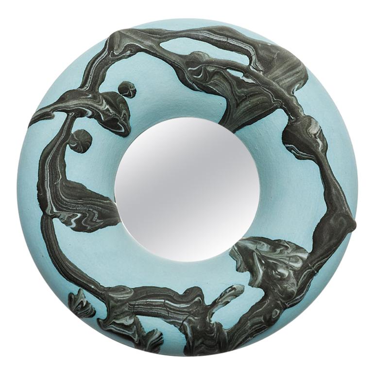Ceramic Mirror by Mia Jensen, Signed, Unique Piece, circa 2019