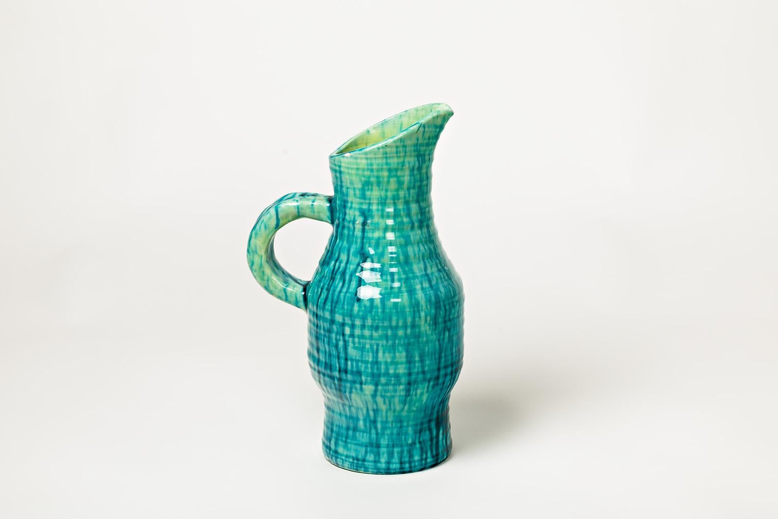 Beaux Arts Ceramic Pitcher by Accolay, circa 1960-1970 For Sale