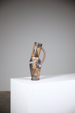 A Ceramic Pitcher by Alexandre Kostanda Vallauris France 1970s