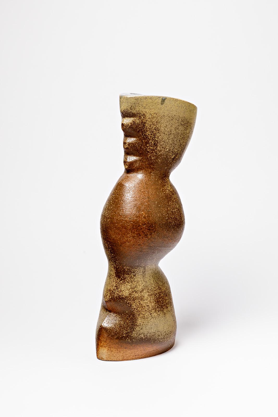 Beaux Arts Ceramic Sculptural Vase Attributed to Martin Hammond to La Borne, circa 1970