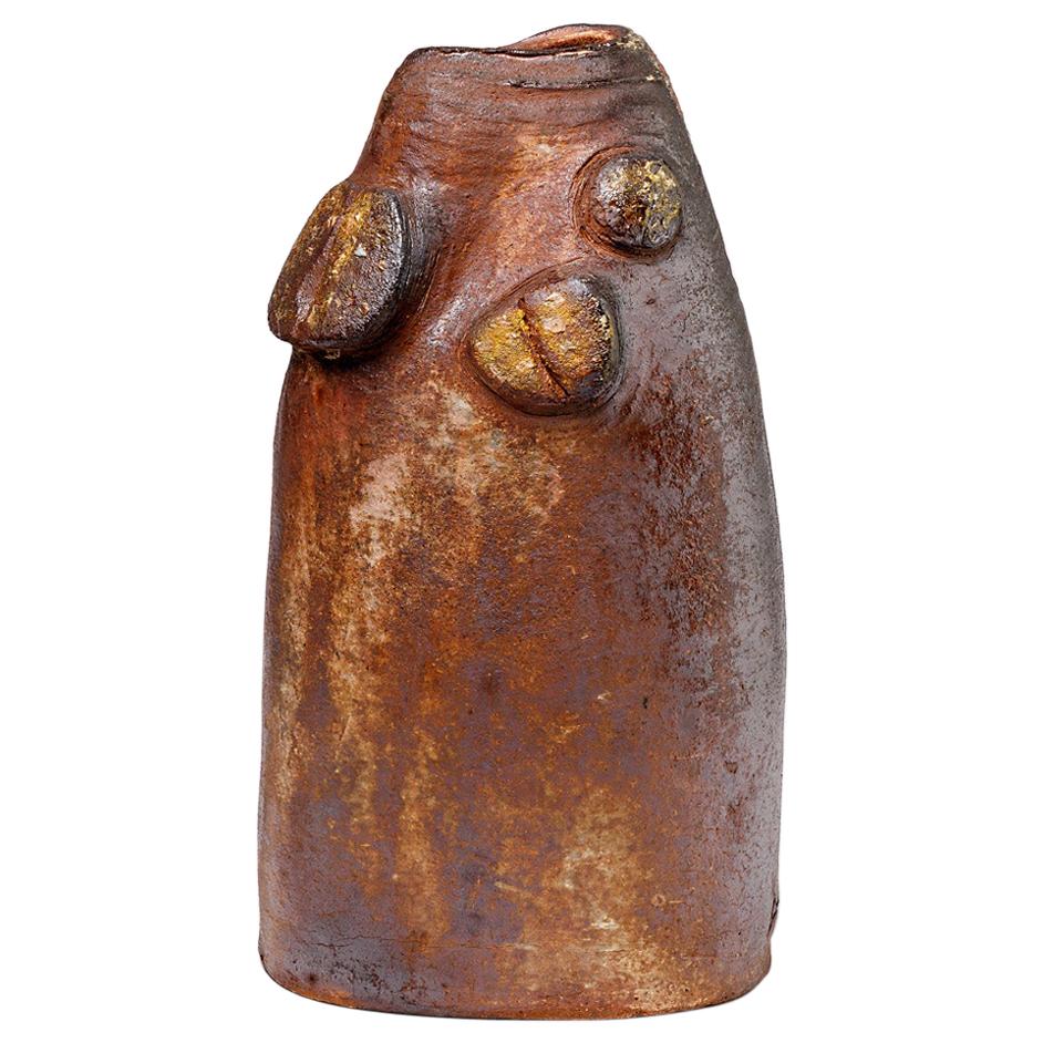 Vase sculptural en céramique représentant La Borne, signé à la base, vers 1970