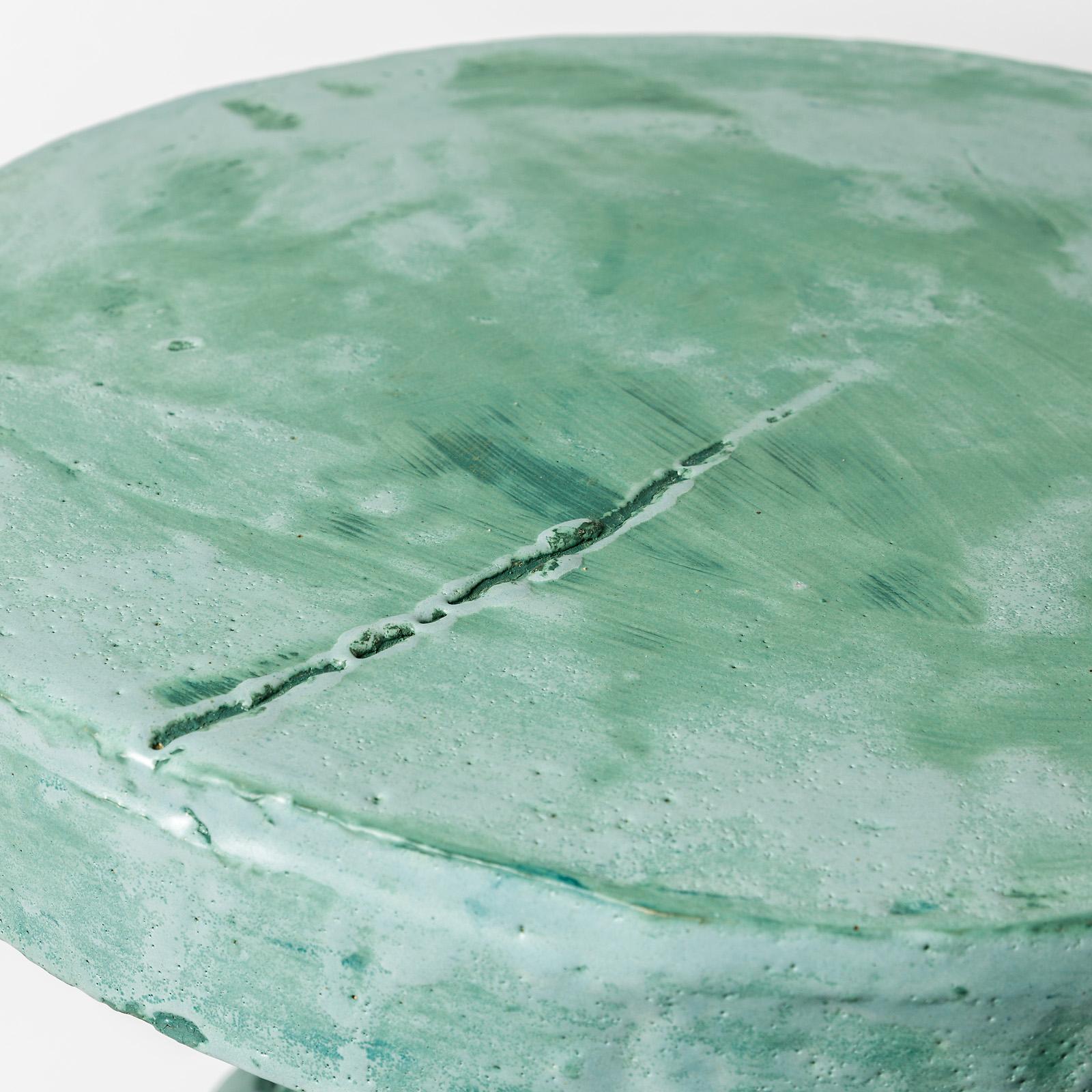 A ceramic table by Patrick Crulis with green glaze decoration.
Perfect original conditions.
Unique piece.
2021.