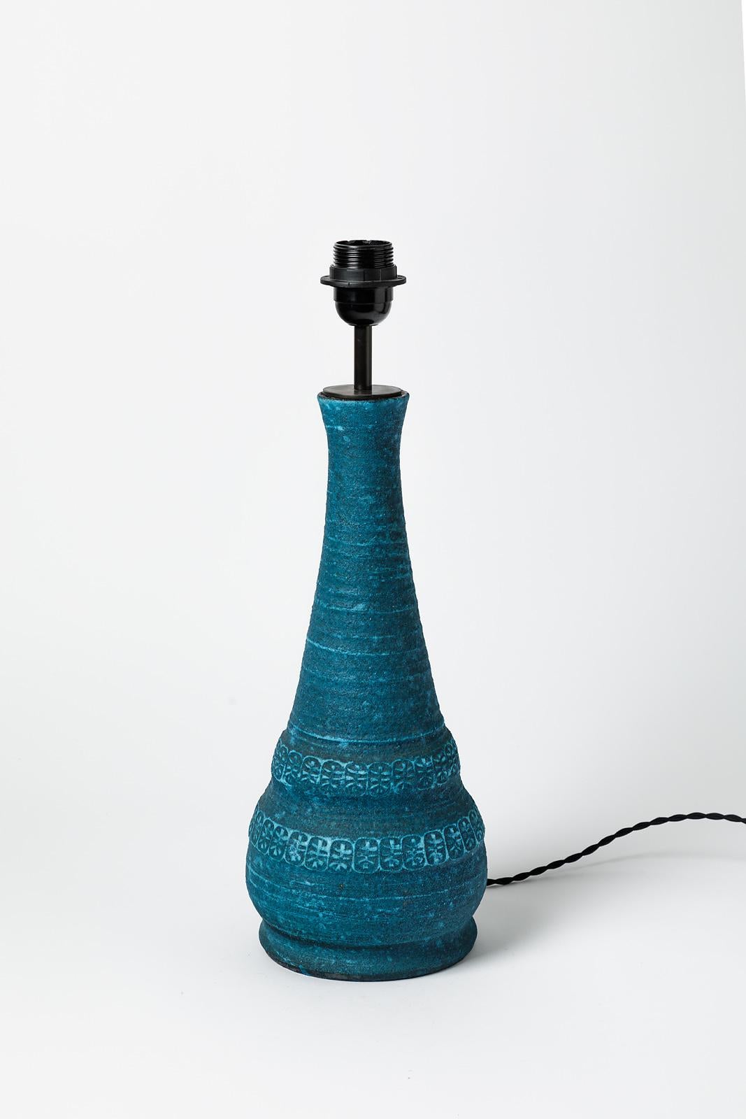 French Ceramic Table Lamp by Accolay Potters, circa 1960-1970 For Sale